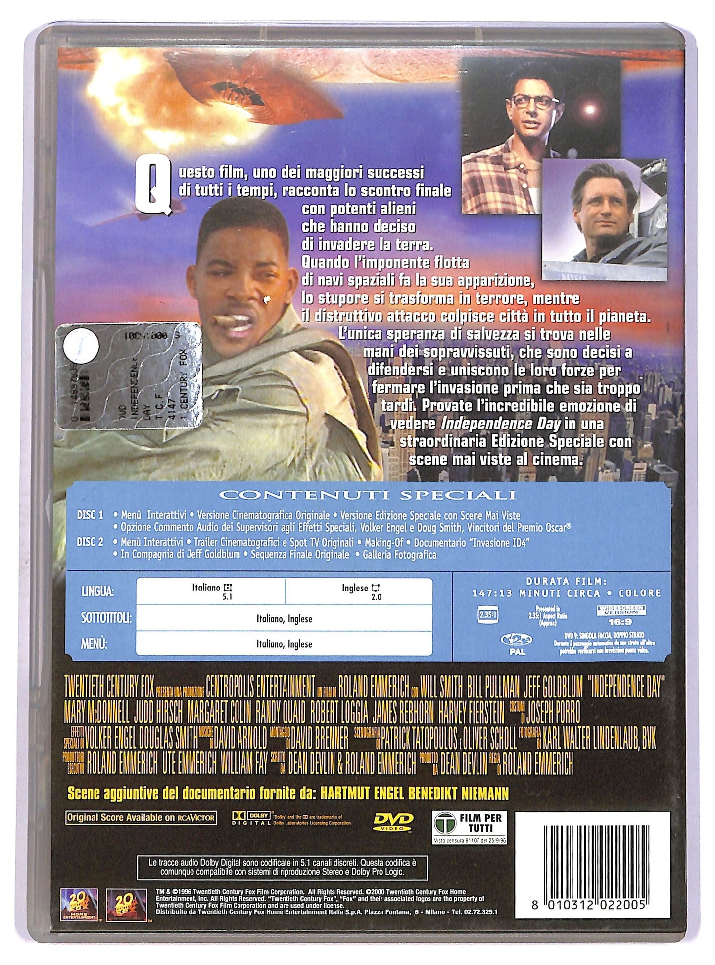 EBOND independence day EDIZIONE SPECIALE DVD D742254