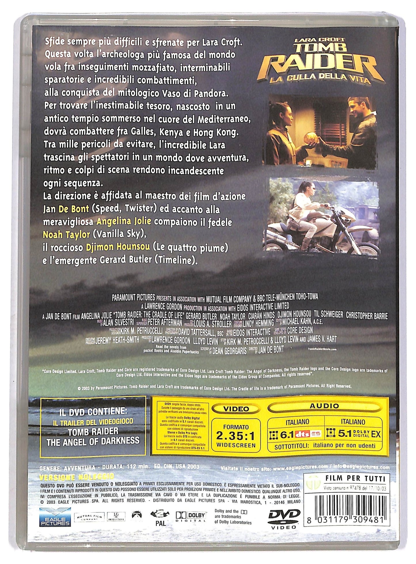 EBOND Tomb Raider La culla della vita Noleggio DVD D742950