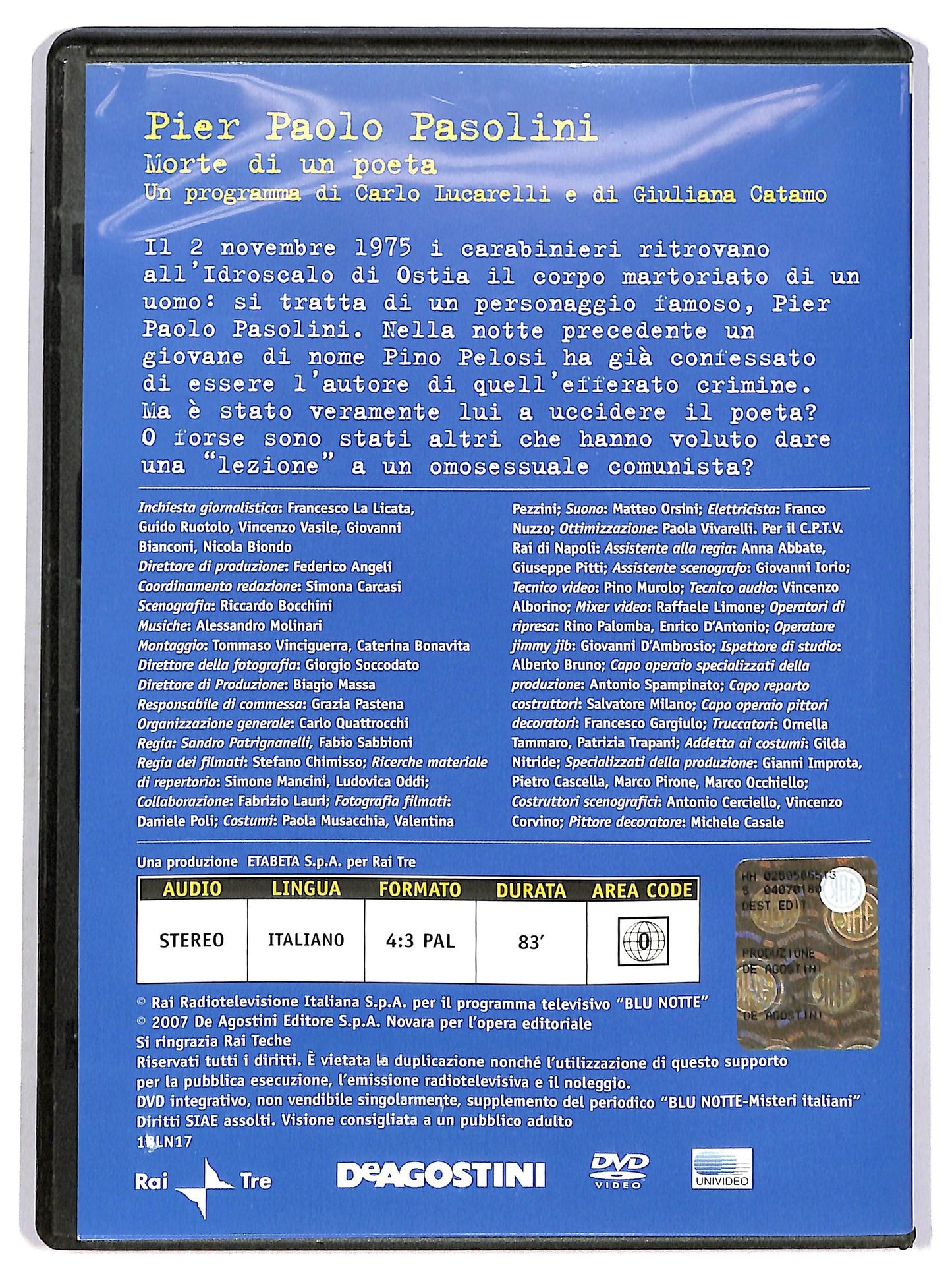 EBOND Pier Paolo Pasolini Morte di un poeta vol.17 EDITORIALE DVD D743122