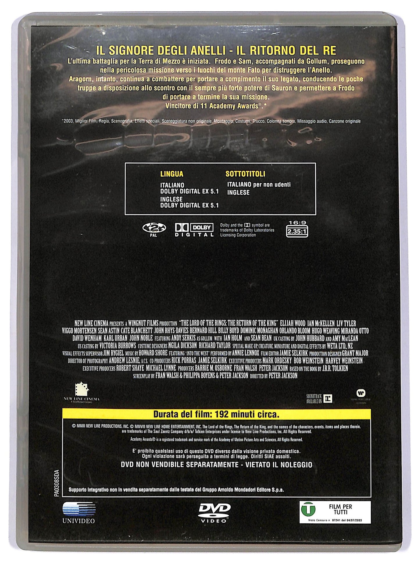 EBOND Il Signore degli Anelli - Il ritorno del re EDITORIALE DVD D743315