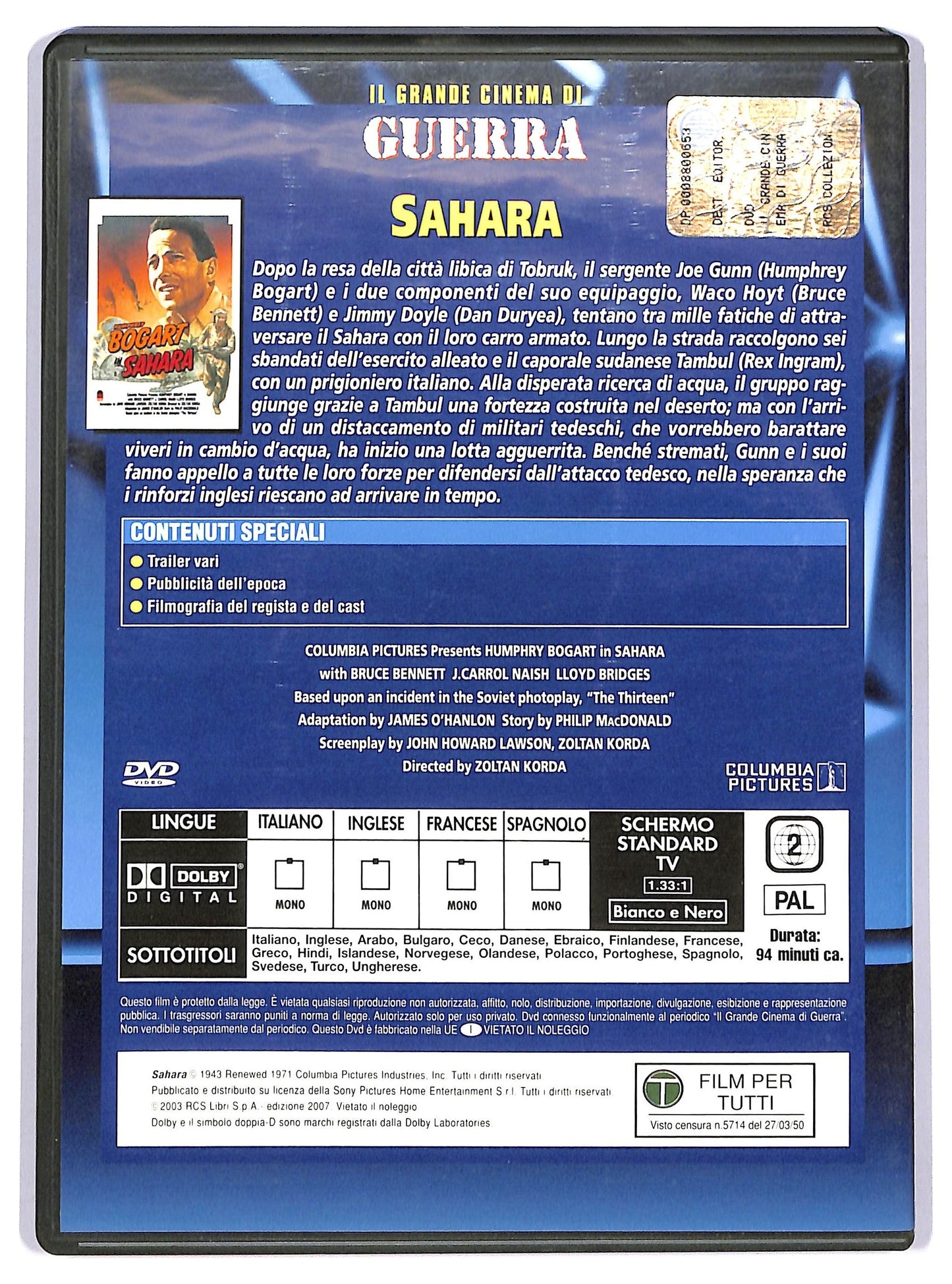 EBOND Il Grande cinema di guerra - Sahara EDITORIALE DVD D743341