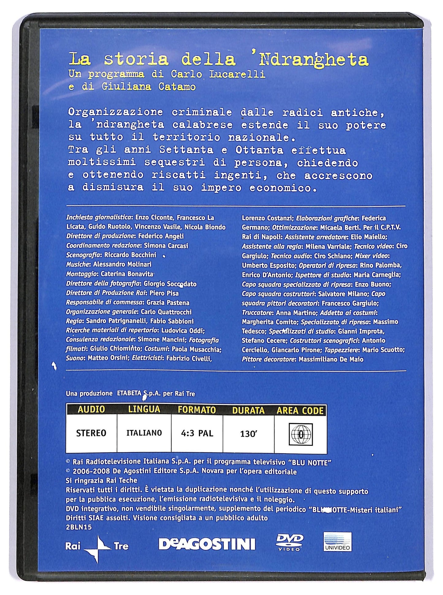 EBOND Blu Notte vol.15 - La storia della 'Ndrangheta EDITORIALE DVD D743425