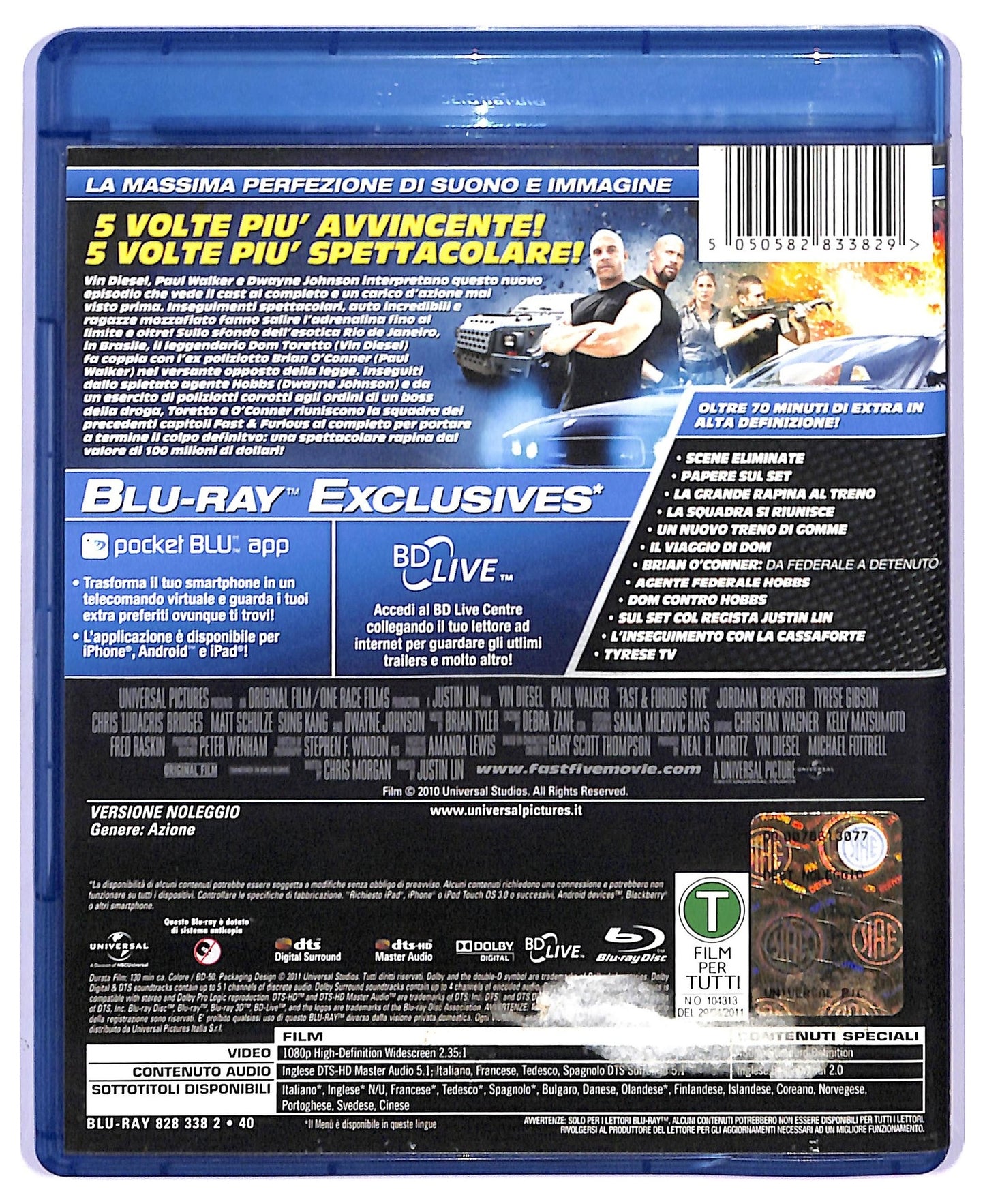 EBOND Fast & Furious 5 NOLEGGIO BLURAY D744041