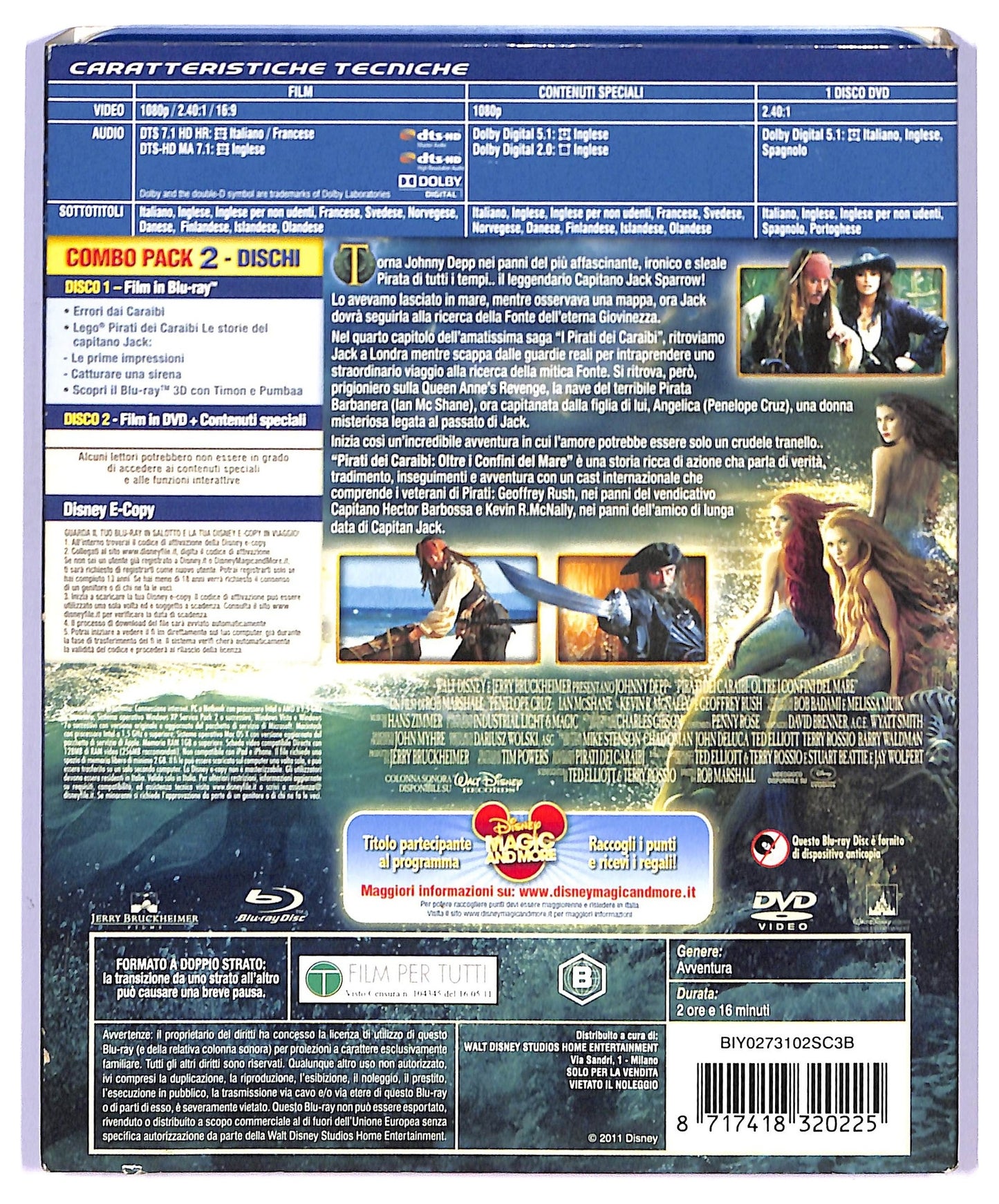 EBOND Pirati dei Caraibi - Oltre i confini del mare DVD+e-copy+BLURAY BLURAY BLURAY D744407