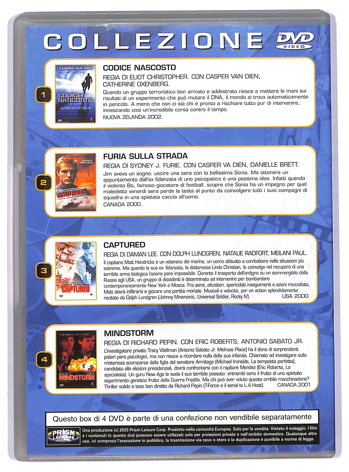 EBOND Codice nascosto,Mindstorm,Furia della strada,Captured EDITORIALE DVD D744703
