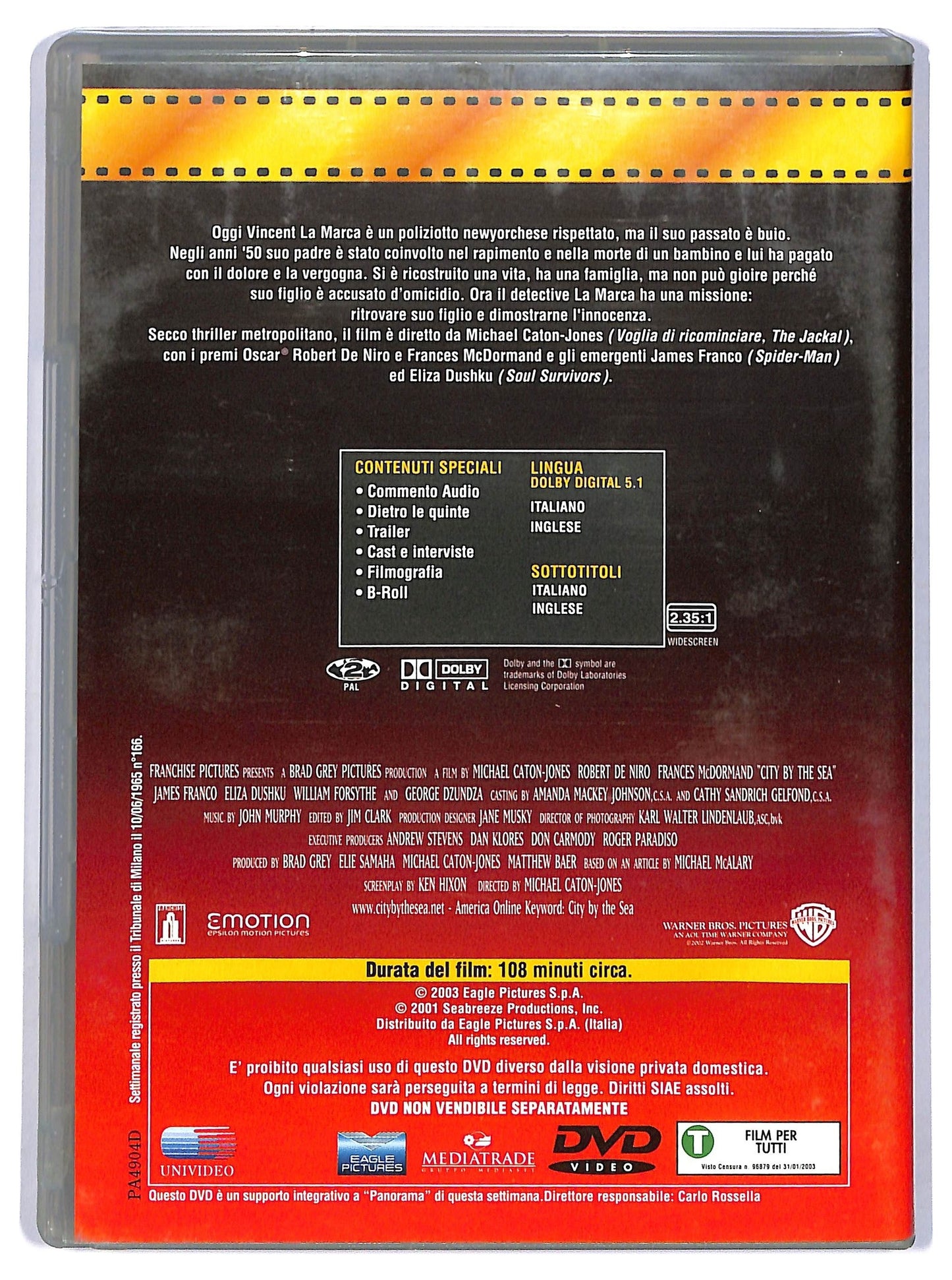 EBOND Colpevole d'Omicidio - City by the Sea EDITORIALE DVD D744715