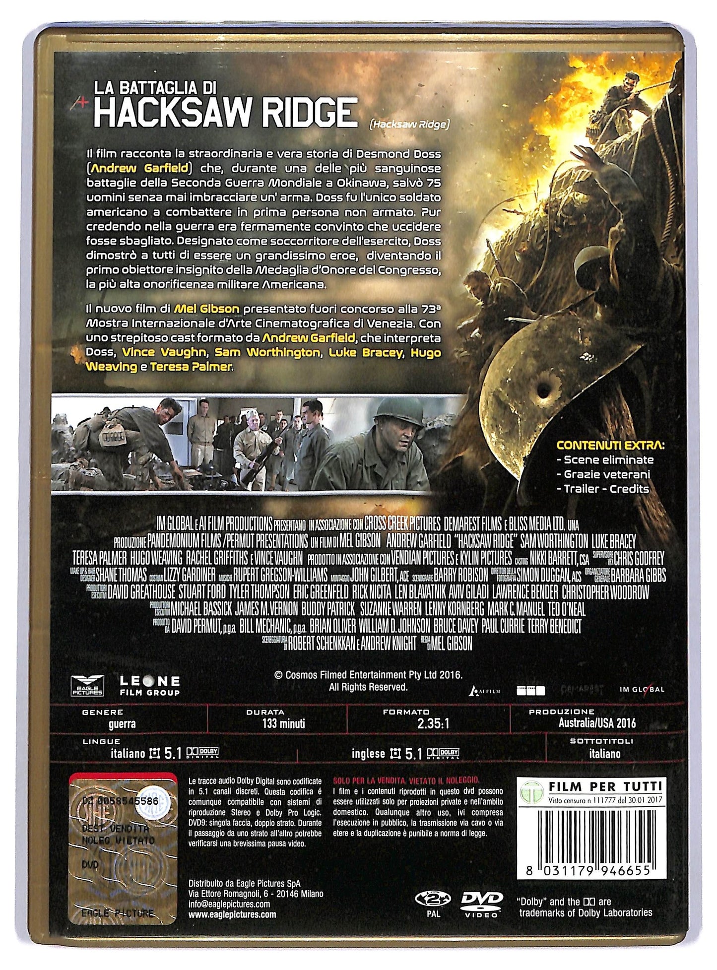 EBOND la battaglia di hacksaw ridge DVD D744861
