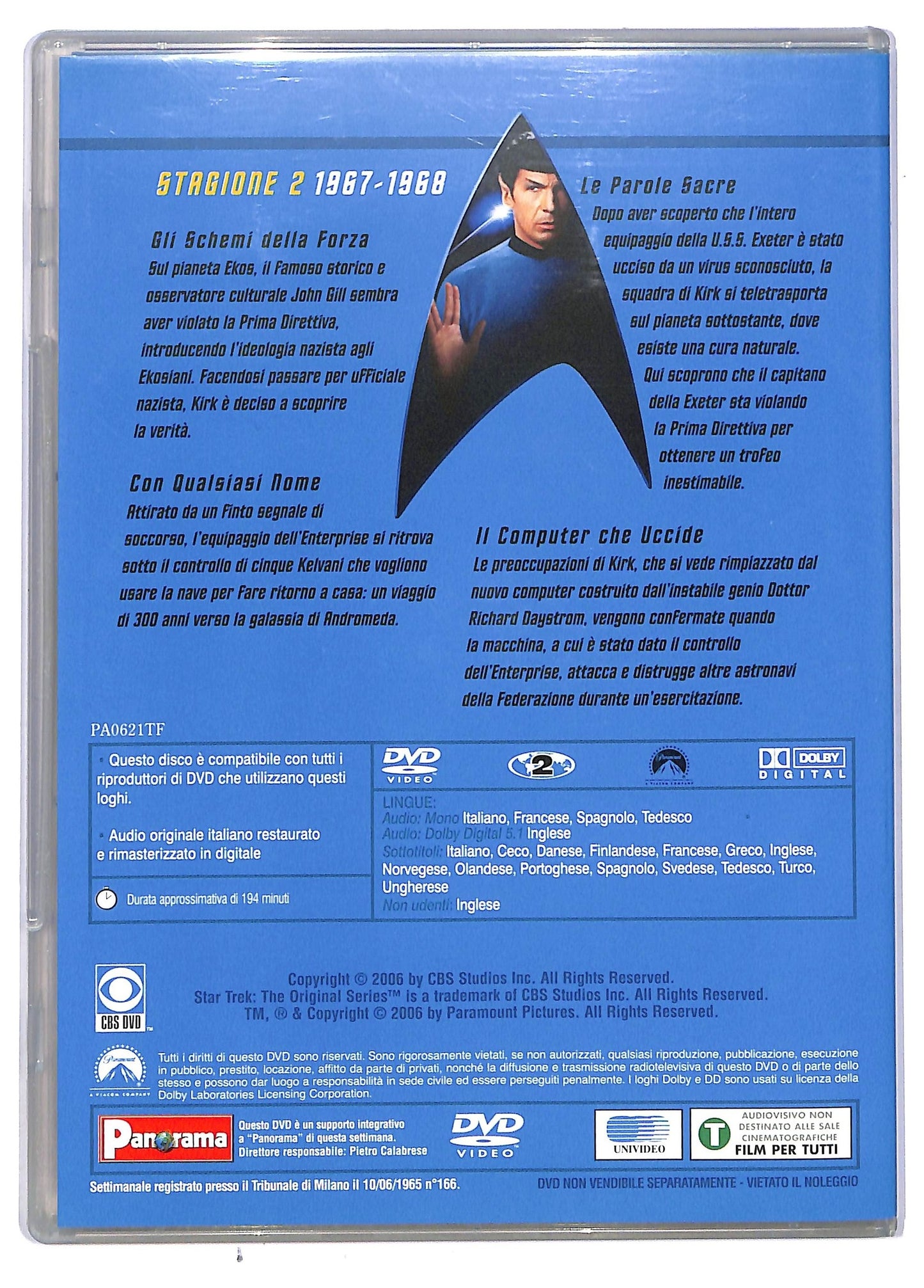 EBOND Star Trek Serie Classica Stagione 2 Episodi 21 - 24 EDITORIALE DVD D744965