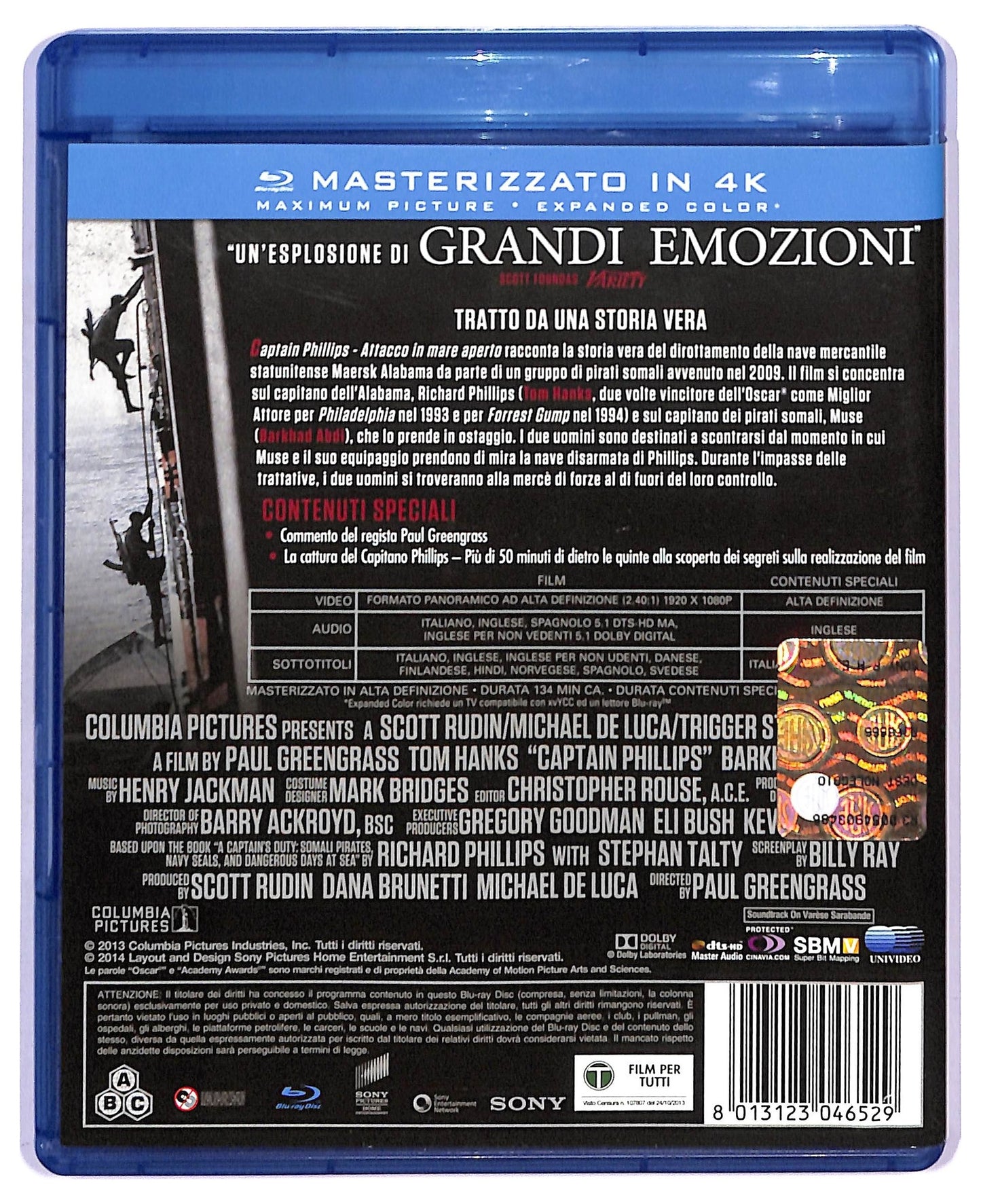 EBOND Captain Phillips - Attacco in mare aperto Ex Noleggio BLURAY D745032