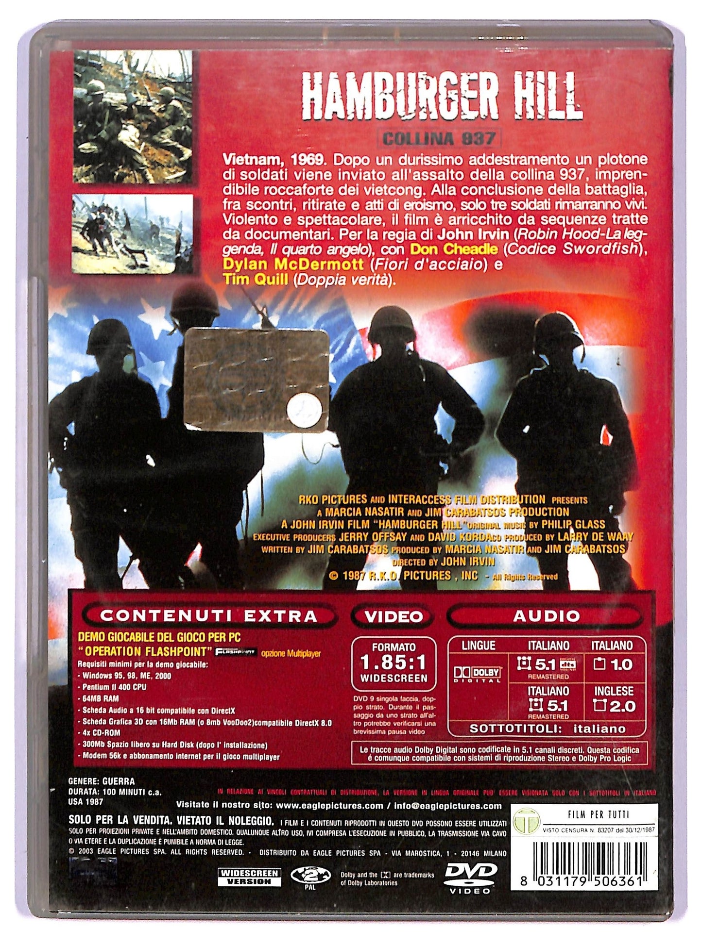 EBOND Hamburger Hill collina 937 DVD D745158