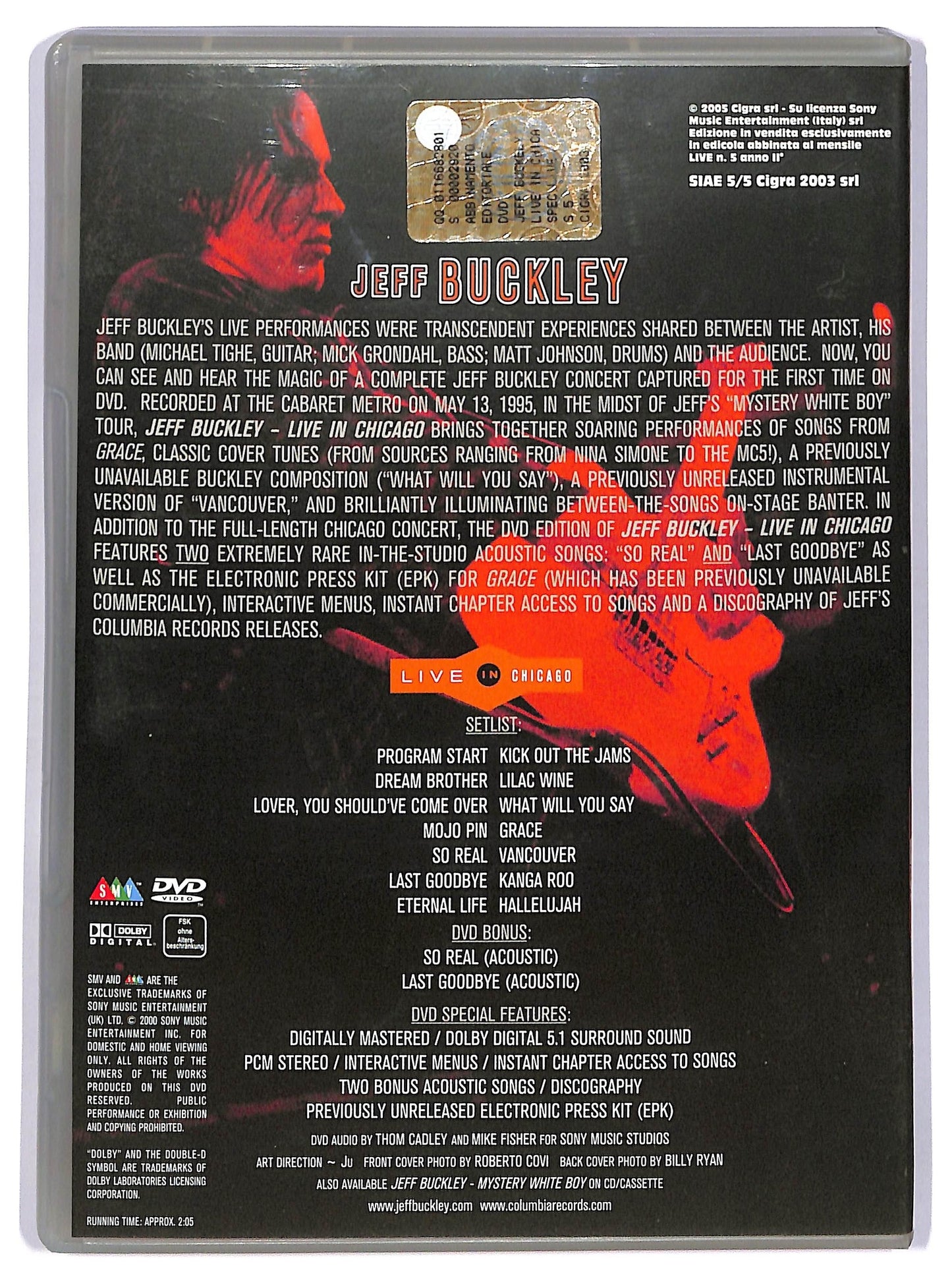 EBOND Jeff Buckley – Live In Chicago DVD EDITORIALE D745734