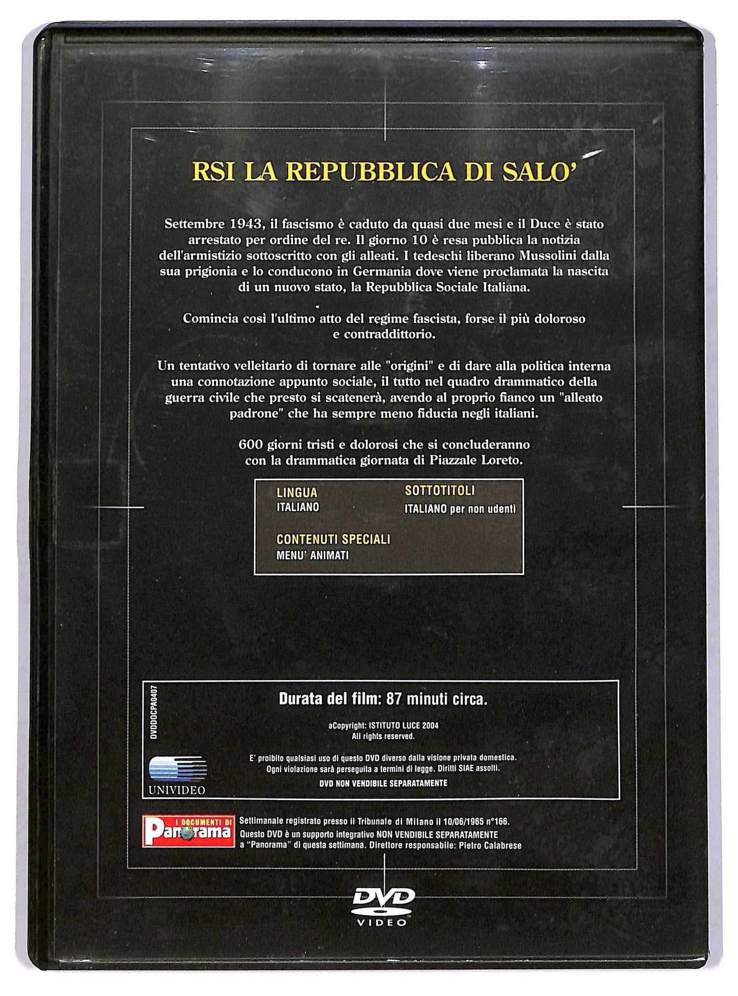 EBOND Gli Italiani in Guerra - RSI La Repubblica di Salo - Istituto Luce - Editoriale Vol.7 DVD D746747
