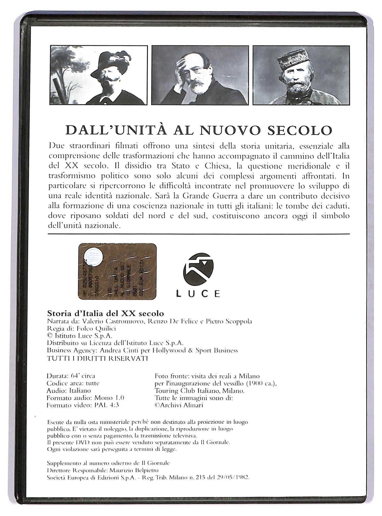 EBOND Dall'unita Al Nuovo Secolo DVD Editoriale D746758