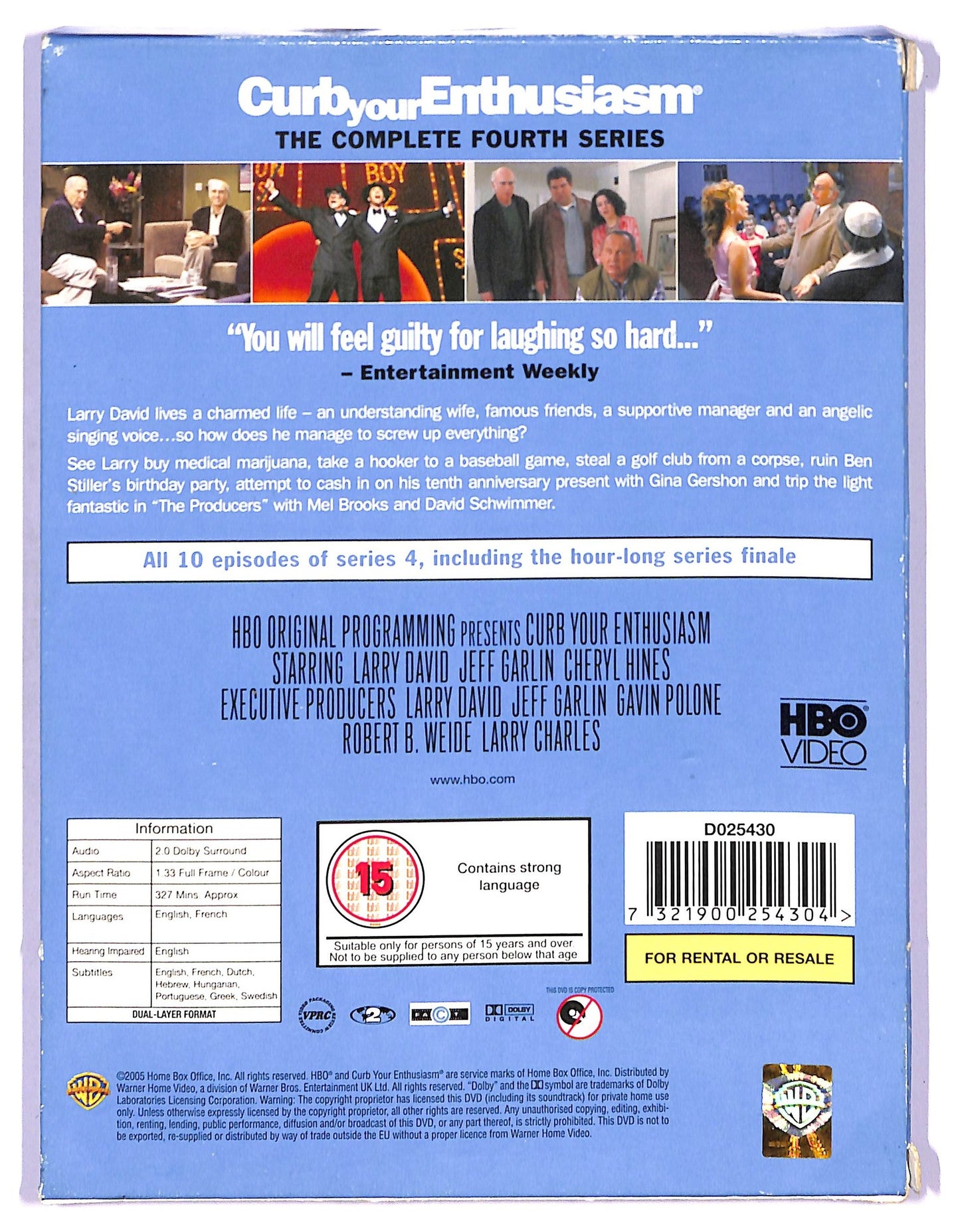 EBOND Curb Your Enthusiasm The Complete 4Th 10 Episodes On Two Discs DVD D747021