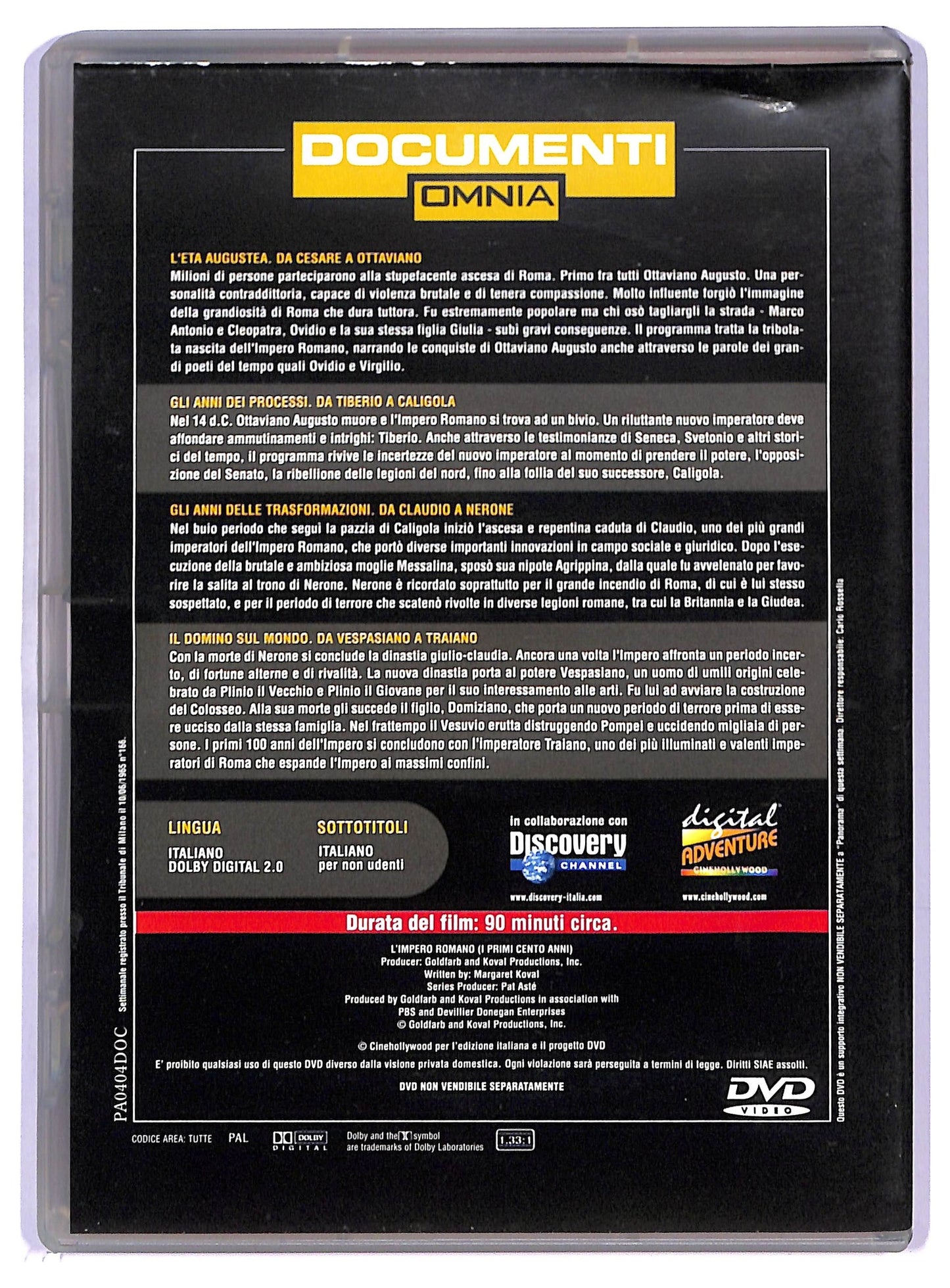 EBOND L'Impero Romano - Docmenti 2004 EDITORIALE DVD D747365