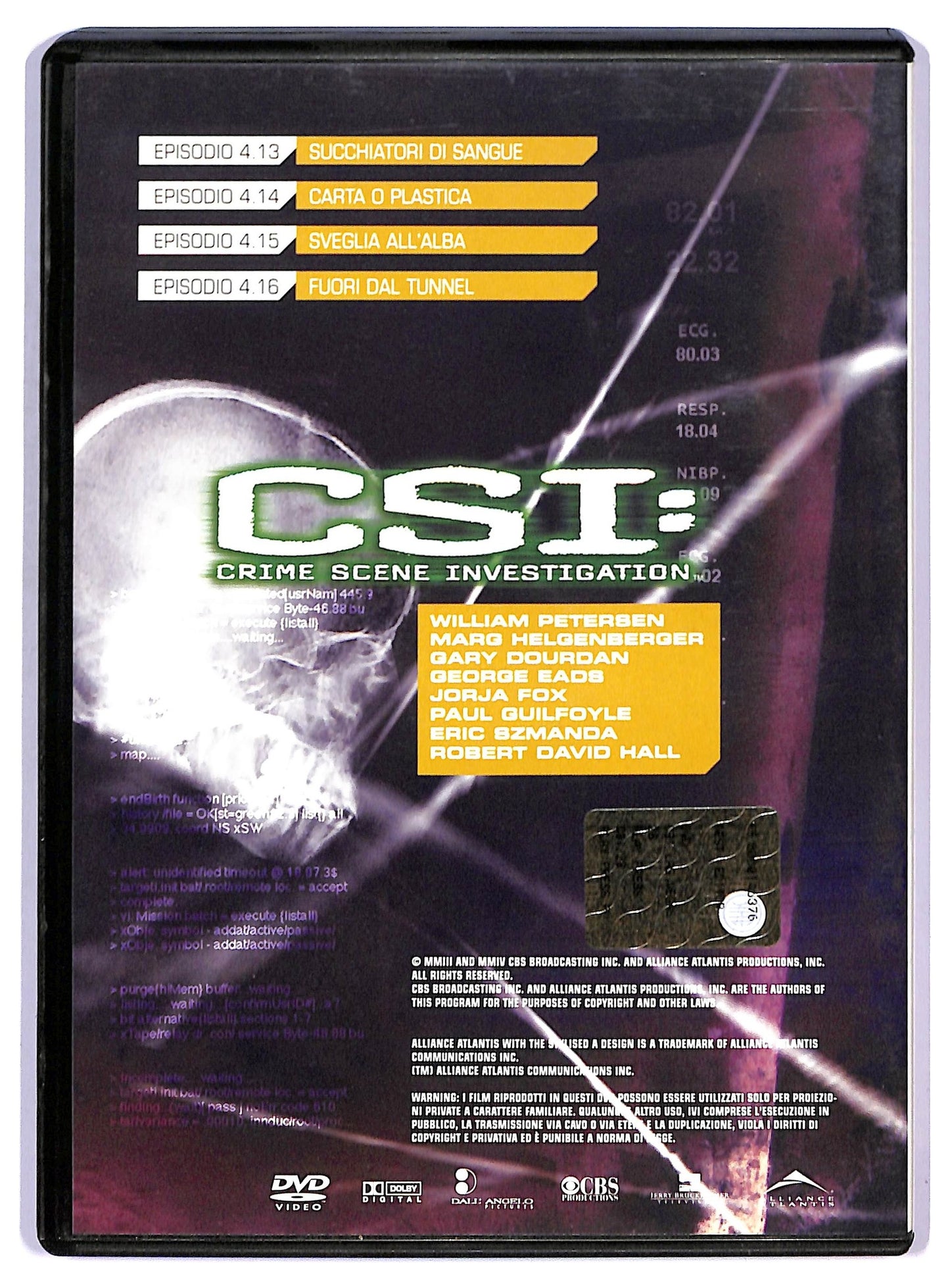 EBOND Csi crime scene investigation quarta stagione disco 04 EDITORIALE DVD D747807