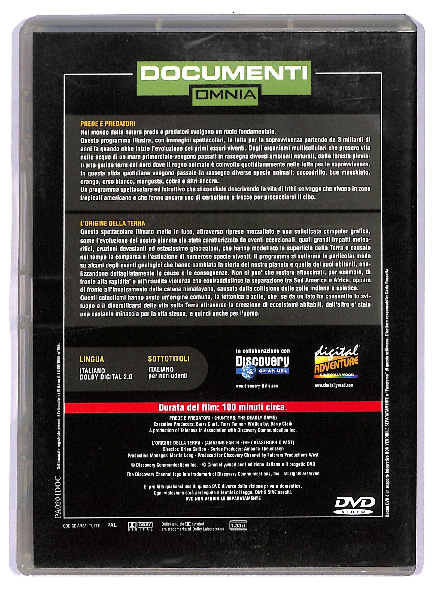 EBOND Omnia - Prede e predatori l'origine della Terra EDITORIALE DVD D747862