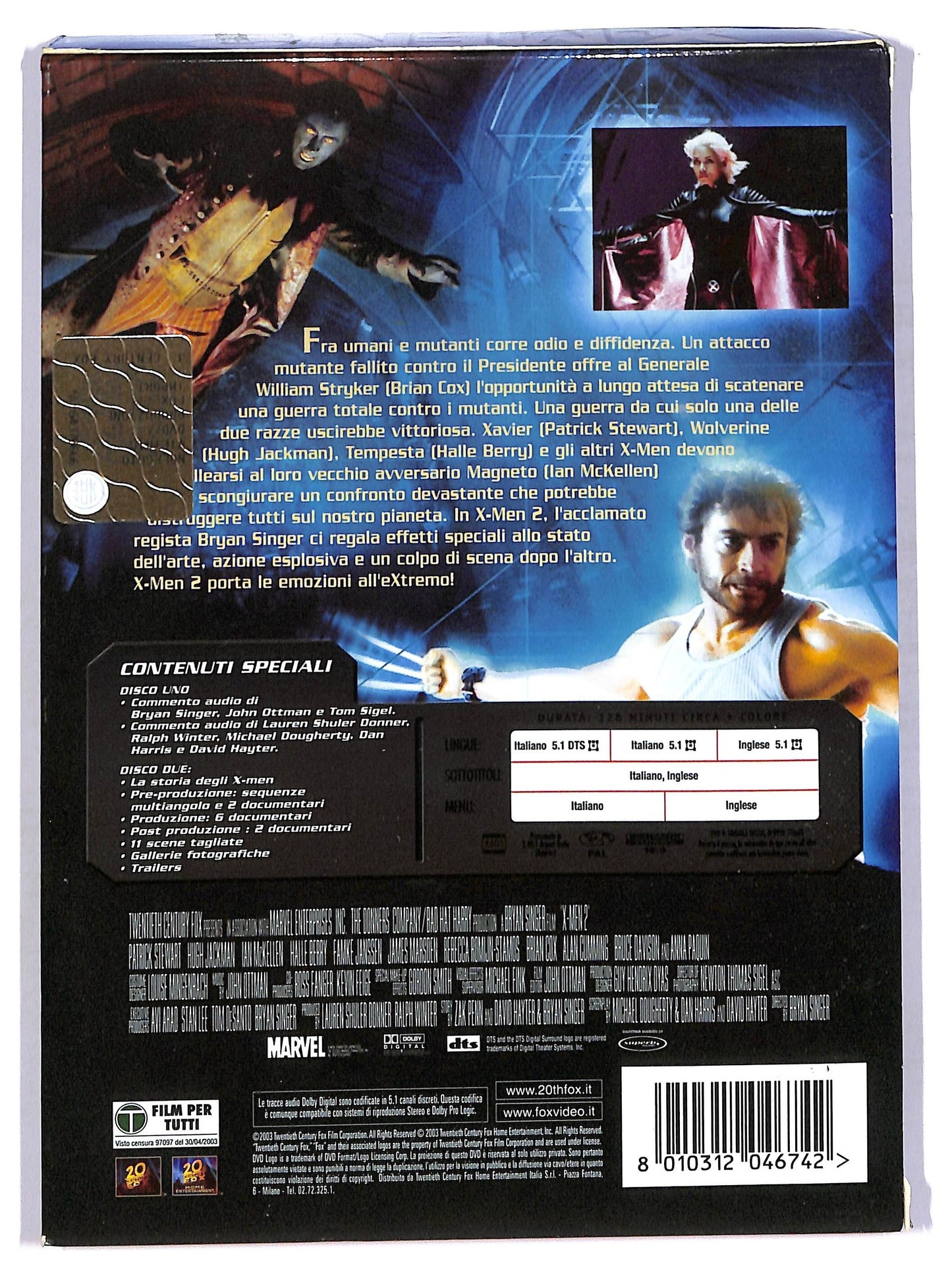 EBOND X-Men 2 (2 dischi) EDIZIONE SPECIALE SLIPCASE DVD SLIM D748850