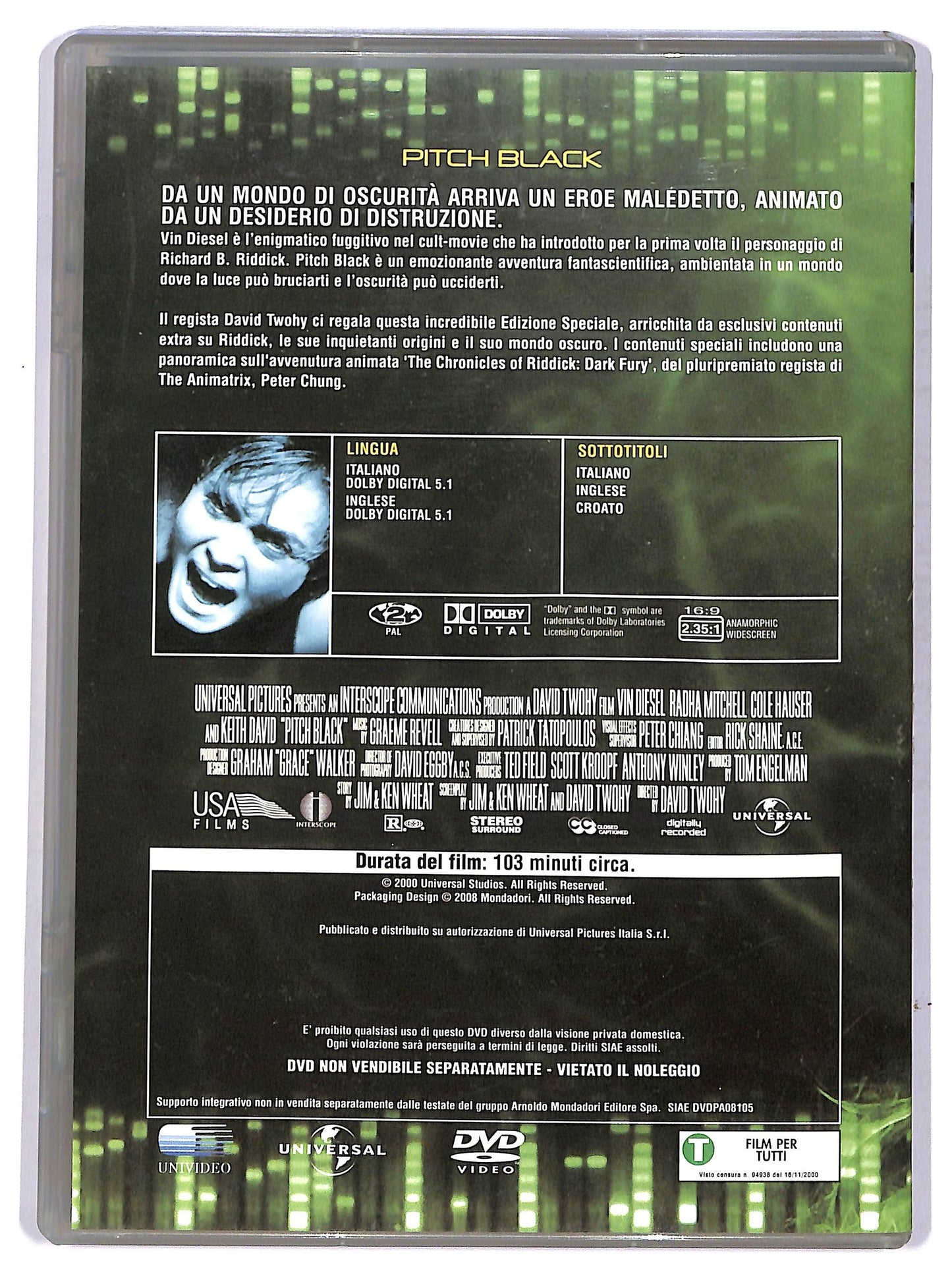 EBOND Pitch Black EDITORIALE DVD D748957