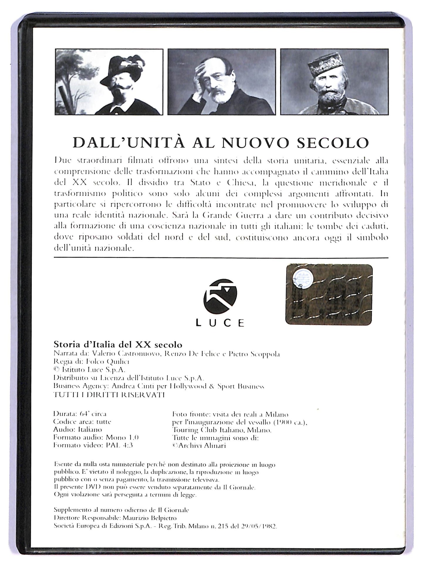 EBOND Dall'unita Al Nuovo Secolo DVD Editoriale D749329