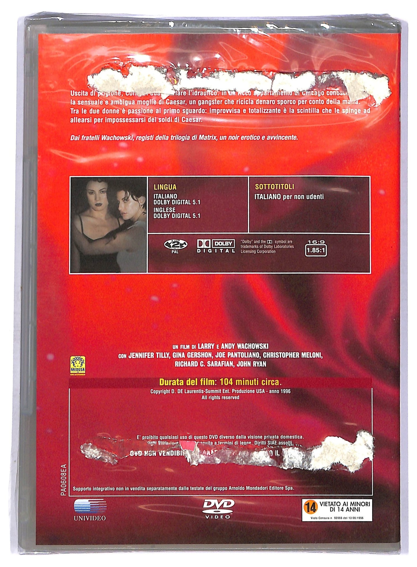 EBOND Bound Torbido inganno EDITORIALE DVD D750235