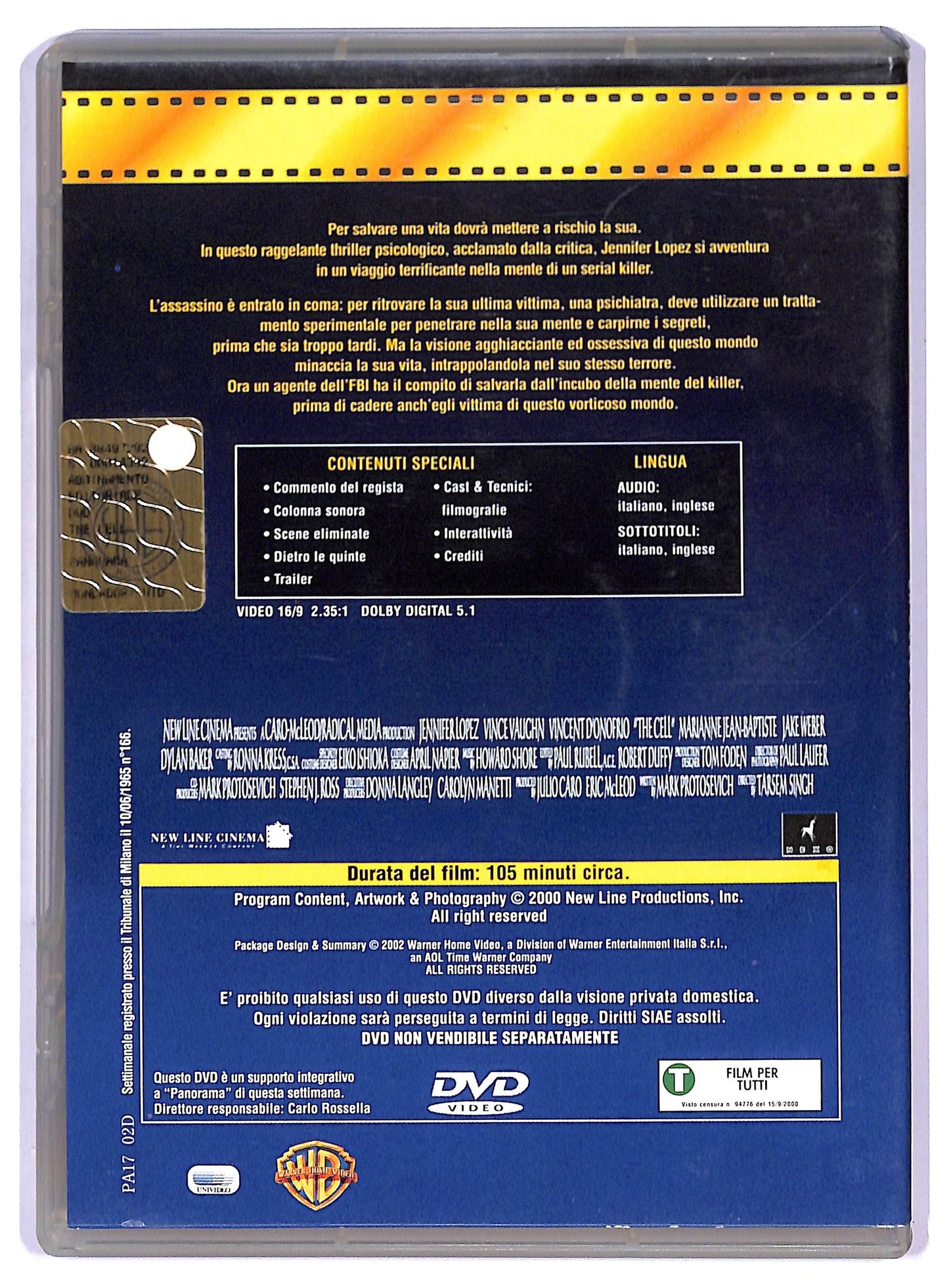EBOND The Cell La cellula DVD EDITORIALE D750357