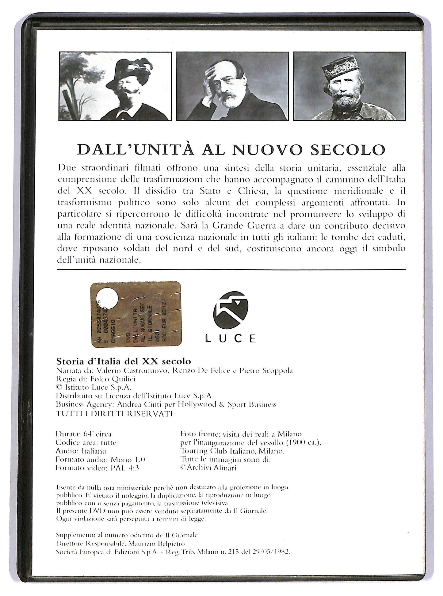 EBOND Dall'unita Al Nuovo Secolo DVD Editoriale D750911