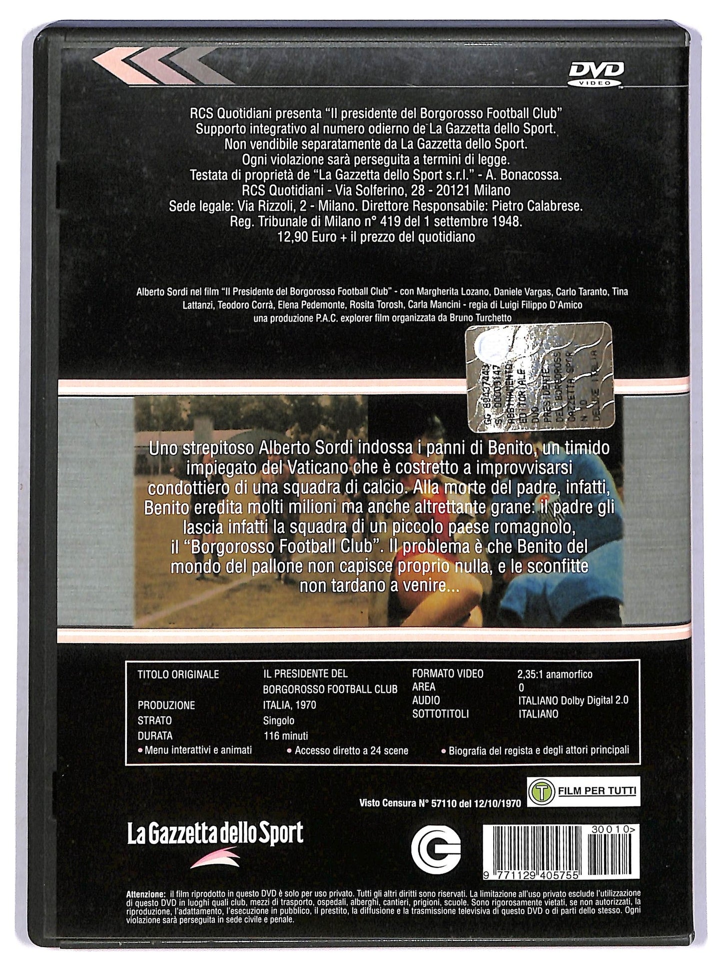 EBOND Il presidente del Borgorosso Football Club EDITORIALE DVD D751033