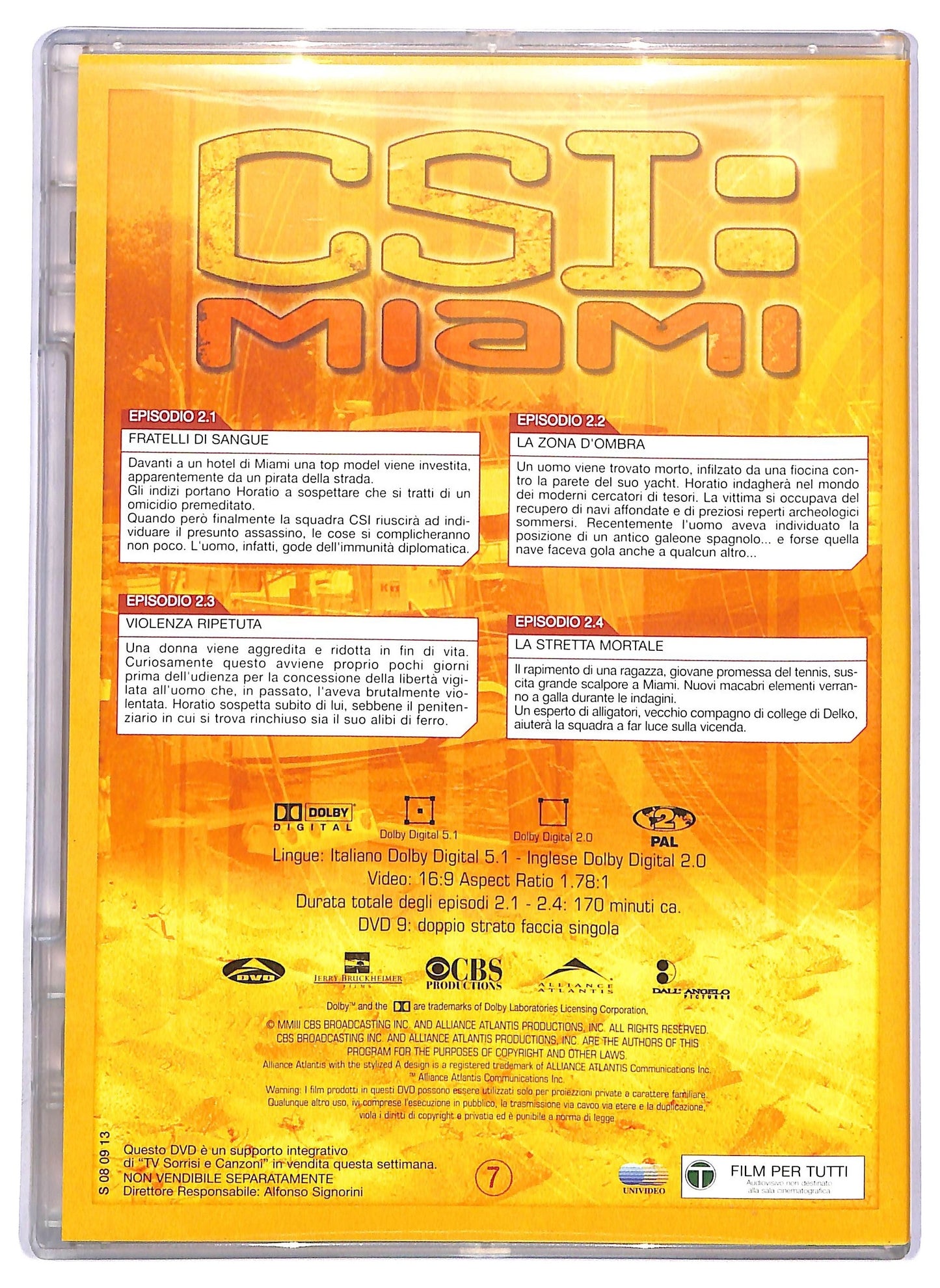 EBOND CSI miami seconda stagione episodi 1 - 4 EDITORIALE DVD D751041