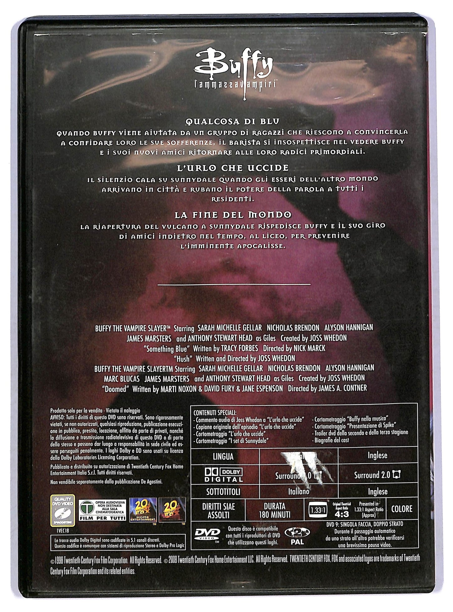 EBOND Buffy l'ammazzavampiri stagione quattro episodi 9 - 11 EDITORIALE DVD D751149