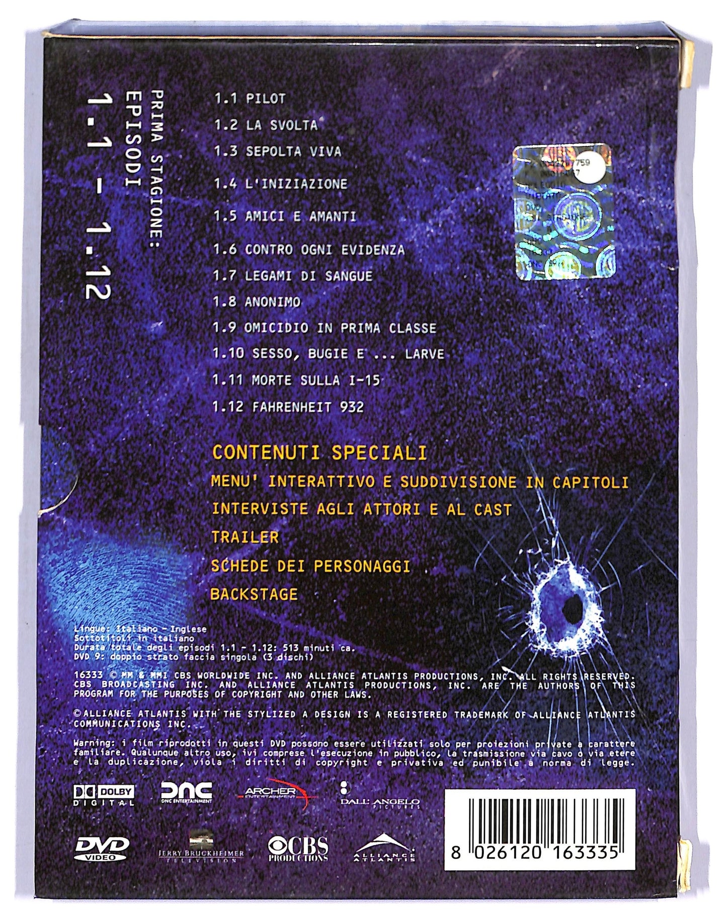 EBOND C.S.I. - Scena del Crimine - Stagione 01 DVD D751229