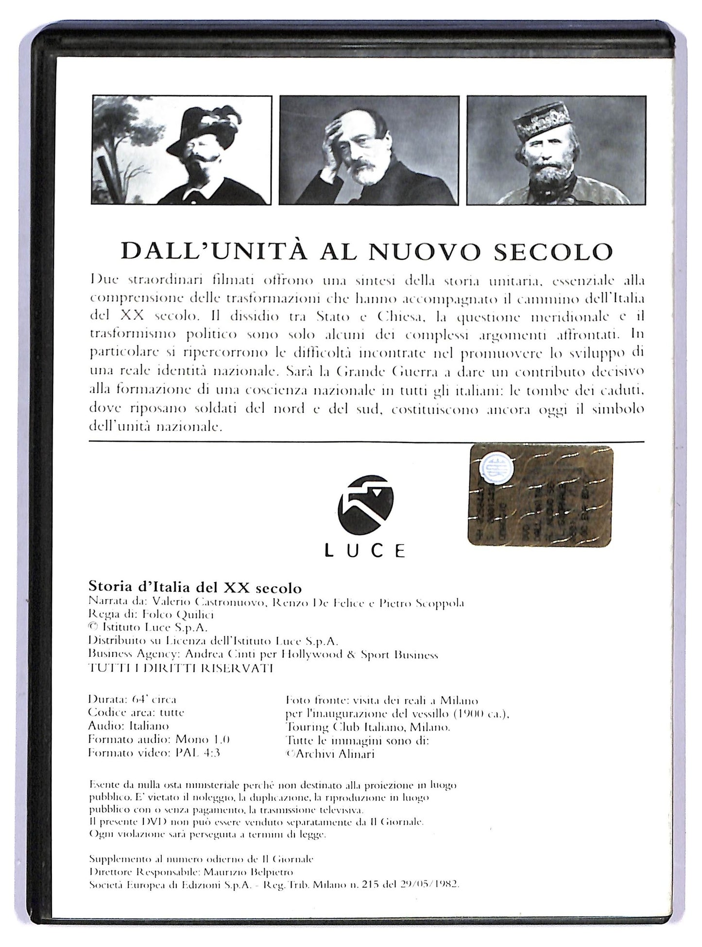 EBOND Dall'unita Al Nuovo Secolo DVD Editoriale D751301