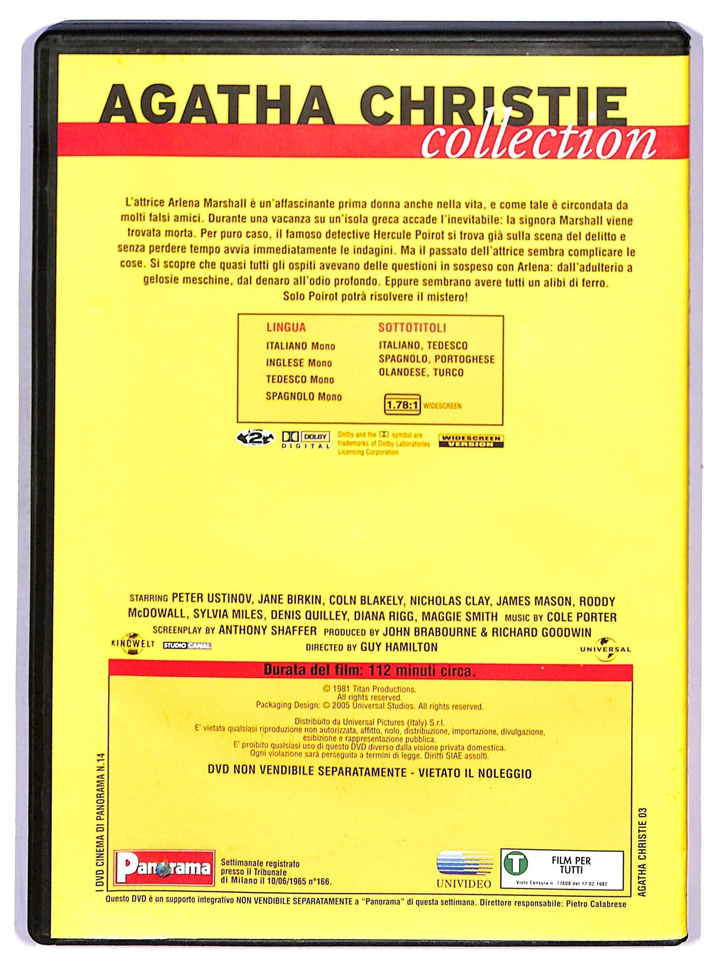 EBOND Delitto Sotto il Sole - Poirot - Agatha Christie Collection - Editoriale Panorama DVD D751641