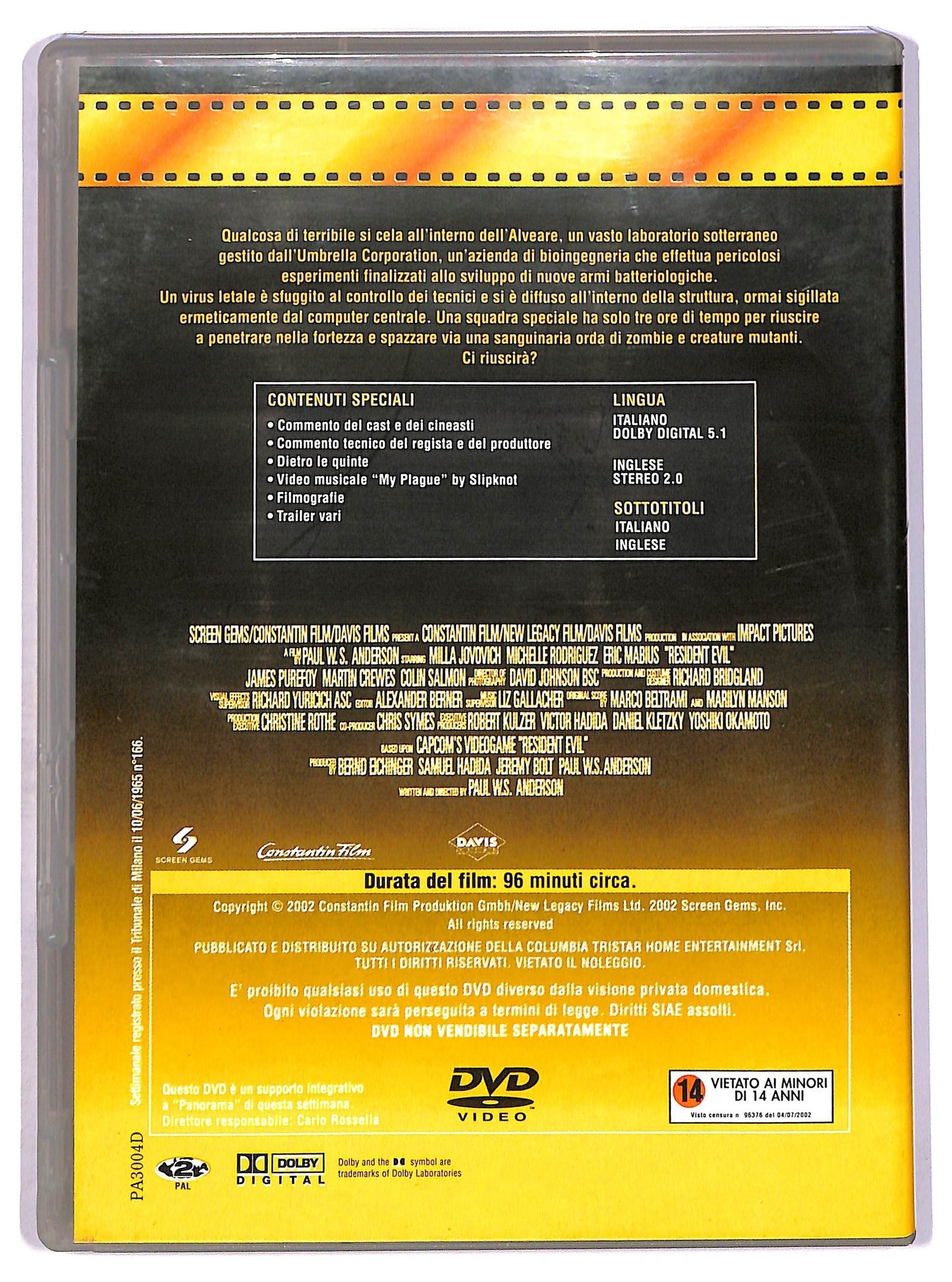 EBOND Resident Evil EDITORIALE DVD D751763