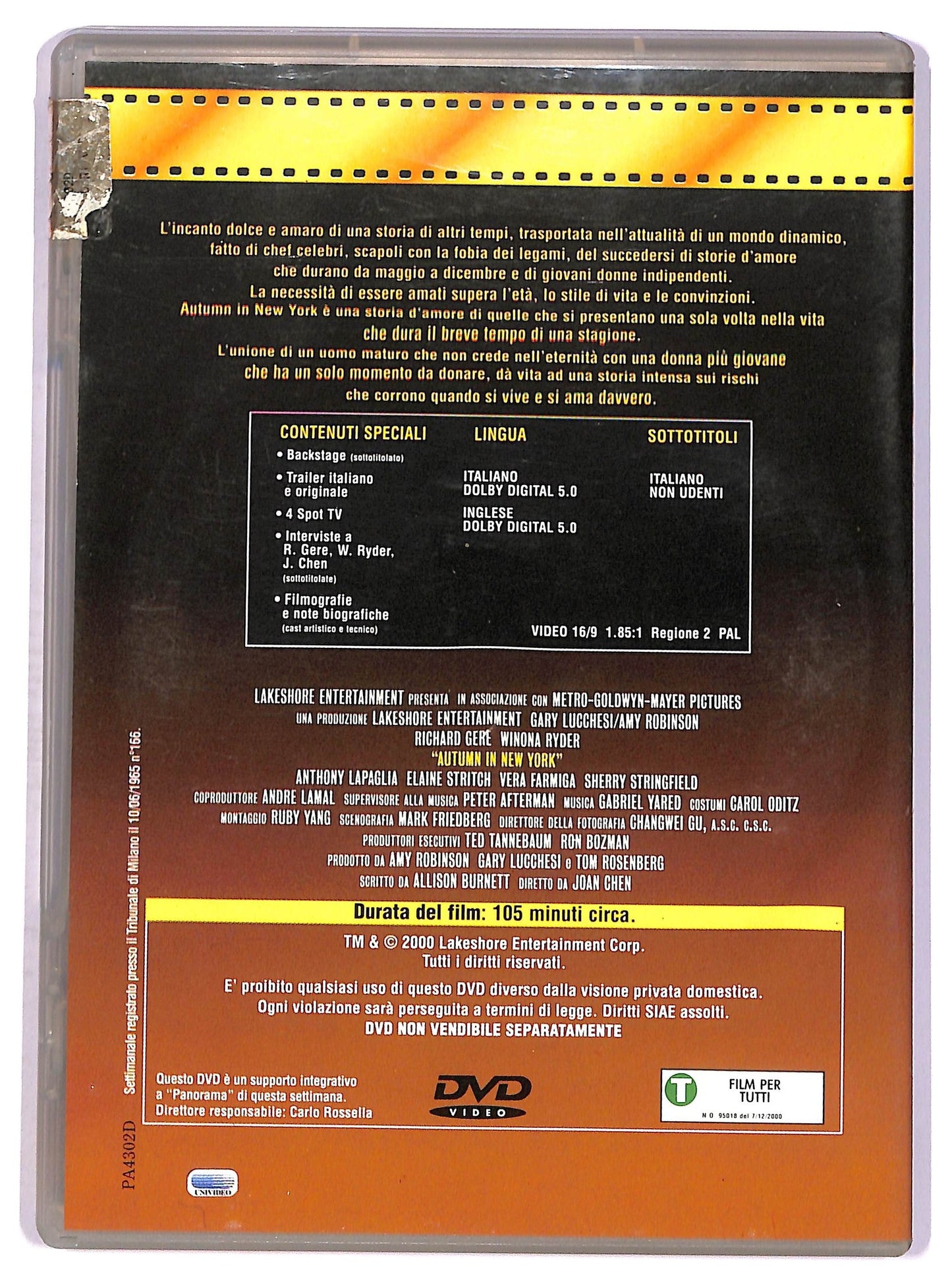 EBOND Autumn in New York EDITORIALE DVD D751802