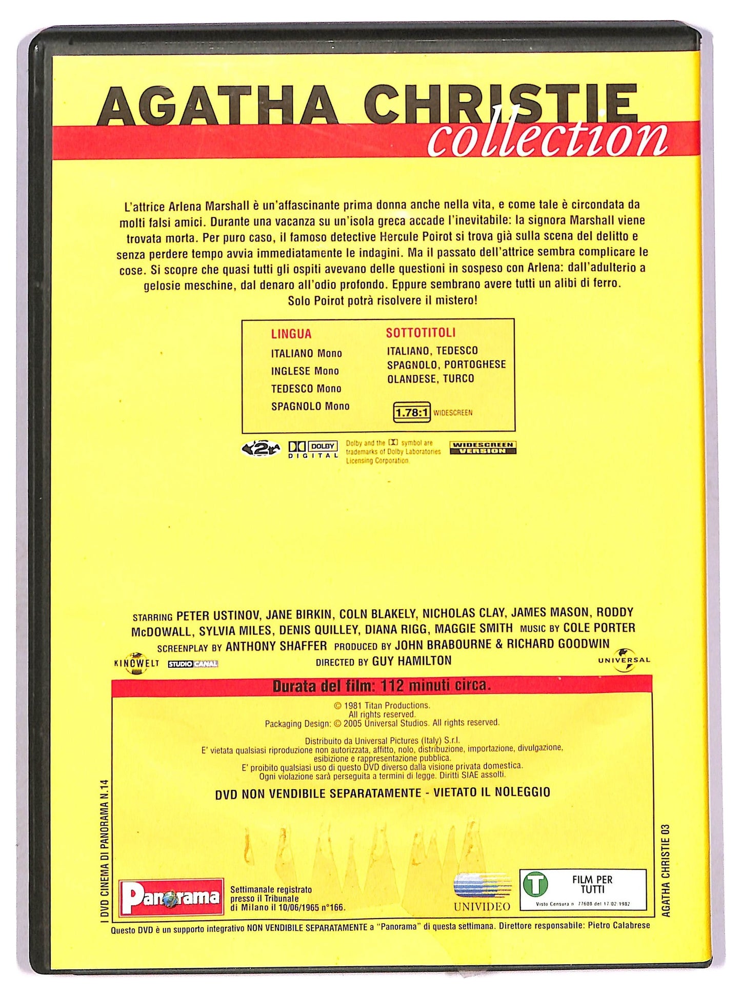 EBOND Delitto Sotto il Sole - Poirot - Agatha Christie Collection - Editoriale Panorama DVD D751826