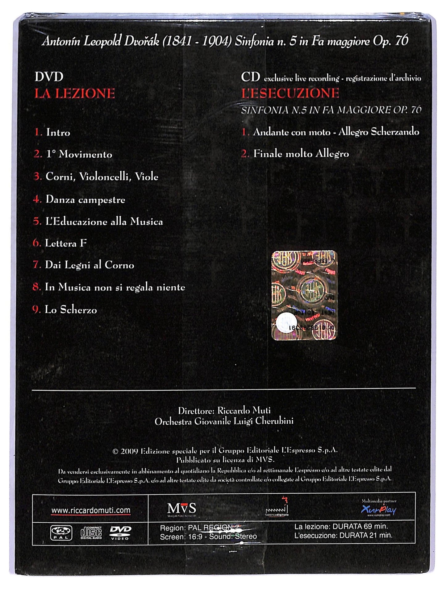 EBOND La lezione + l'esecuzione CD e DVD - Riccardo muti lezioni concerto EDITORIALE D752748