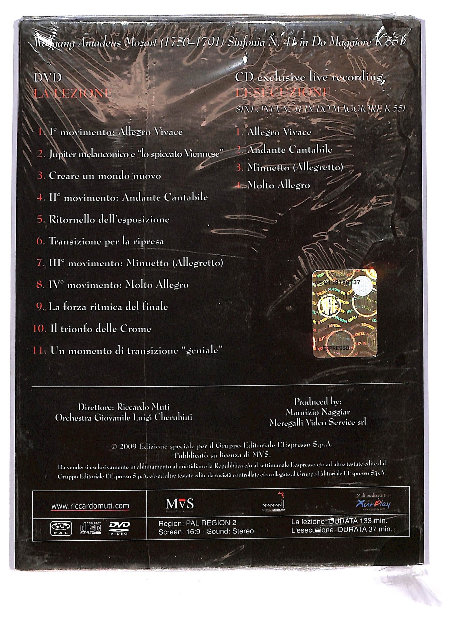 EBOND La lezione + l'esecuzione CD e DVD - Riccardo muti sinfonia n 41 mozart EDITORIALE DVD D752848