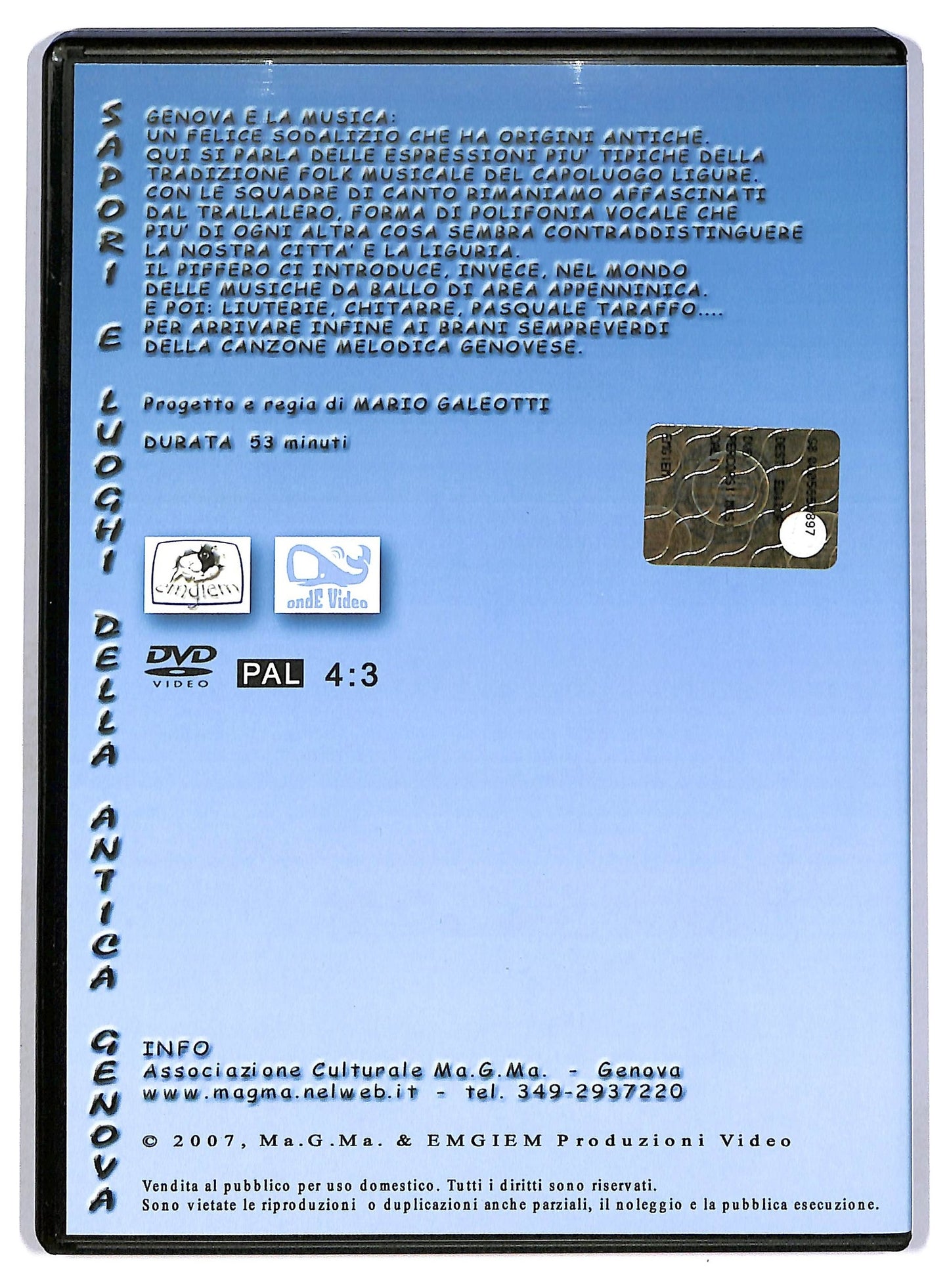 EBOND Sapori e luoghi dell'antica genova EDITORIALE  DVD D752935