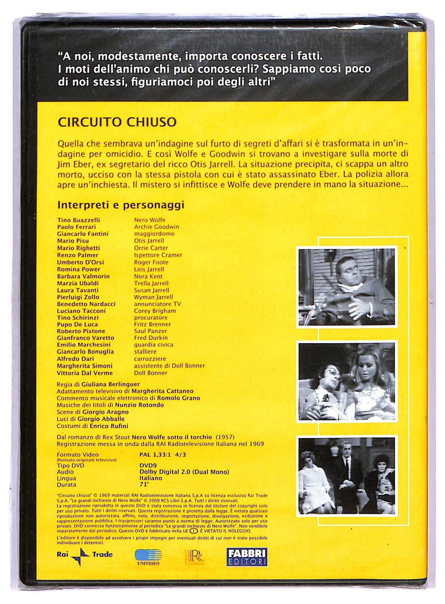 EBOND Nero wolfe - circuito chiuso seconda puntata EDITORIALE DVD D753352