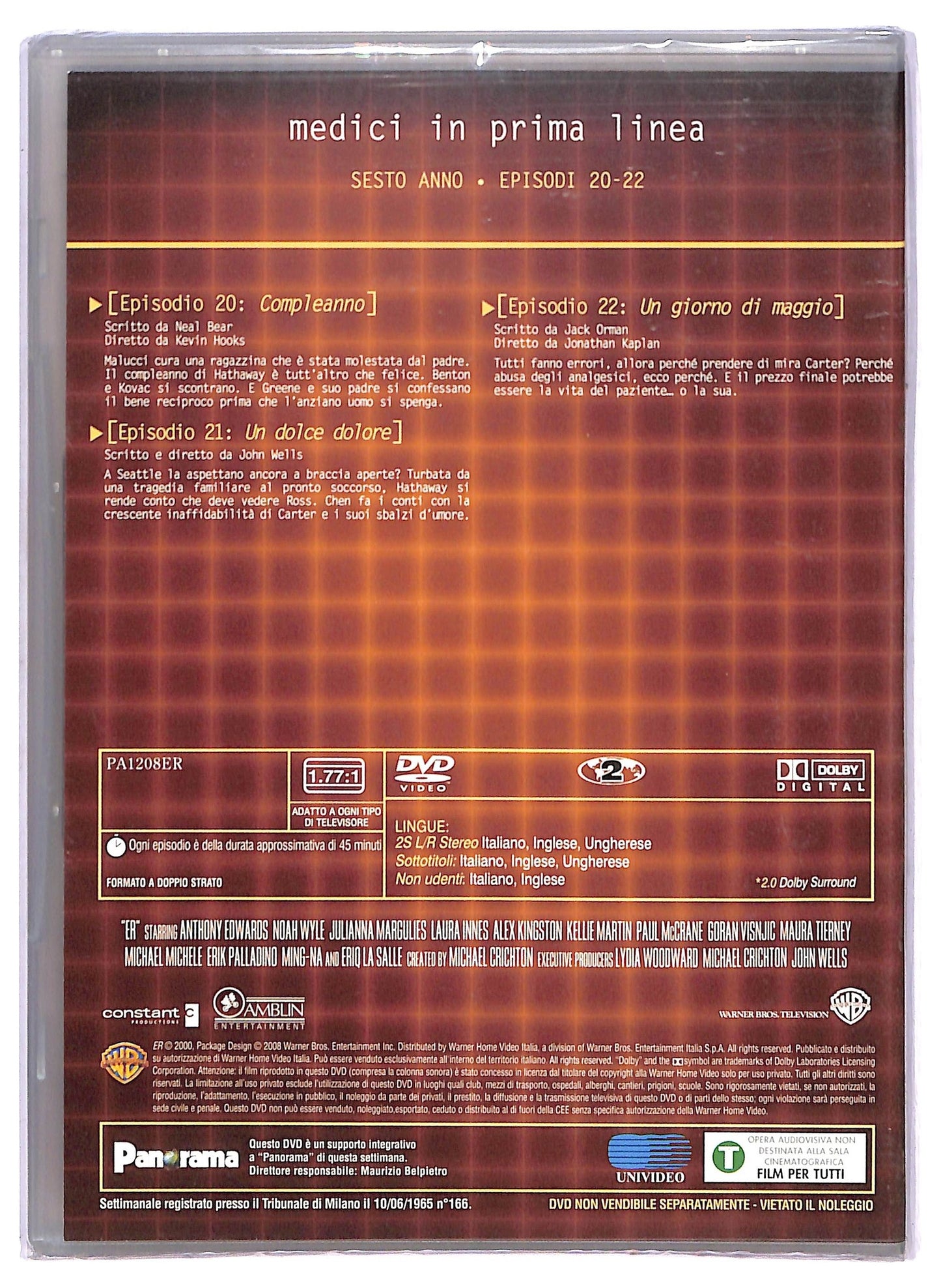 EBOND ER Medici In Prima Linea Anno 6 Disco 6 Epis. 20-22 EDITORIALE DVD D753424