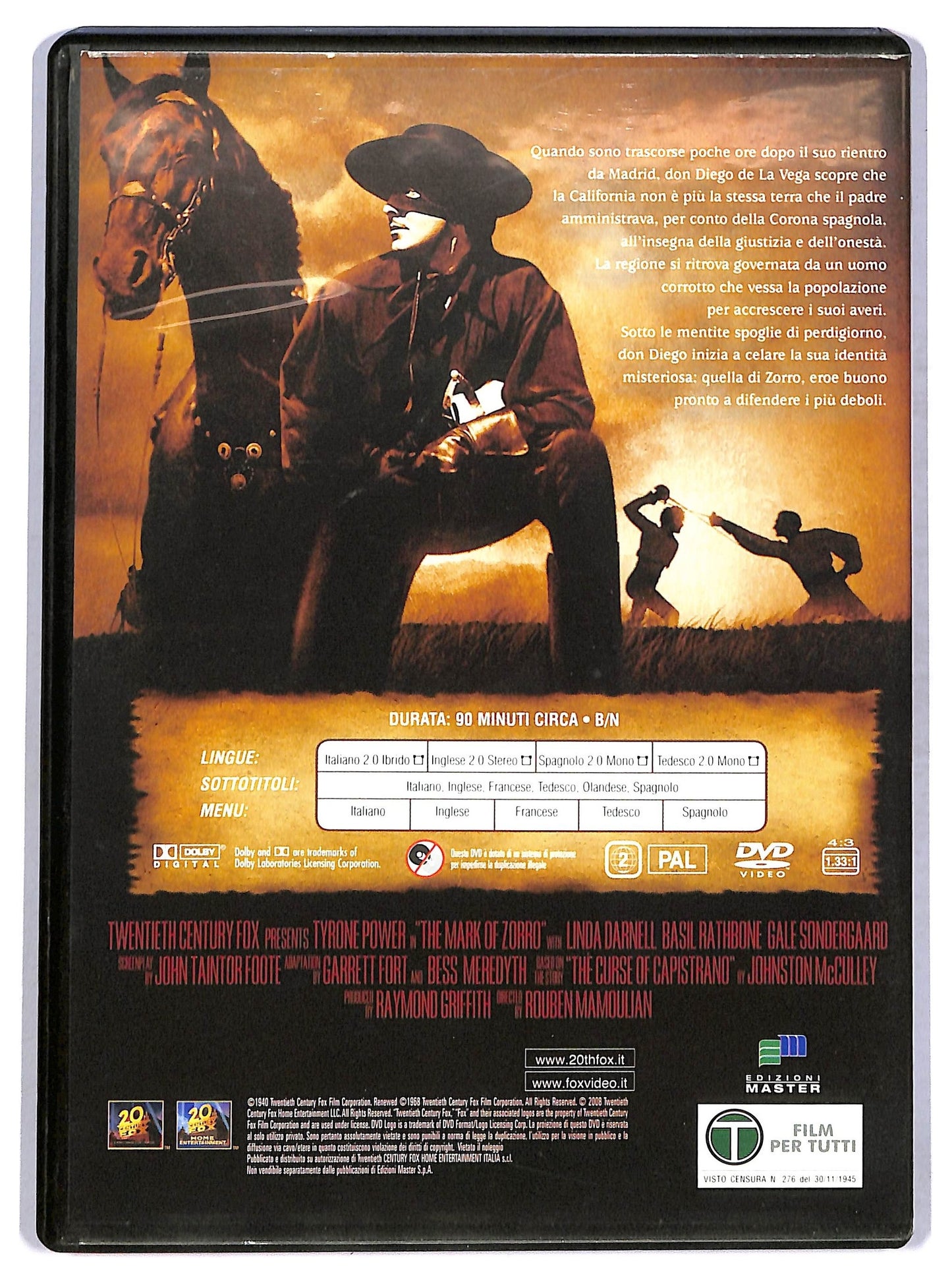 EBOND Il segno di Zorro EDITORIALE DVD D753835