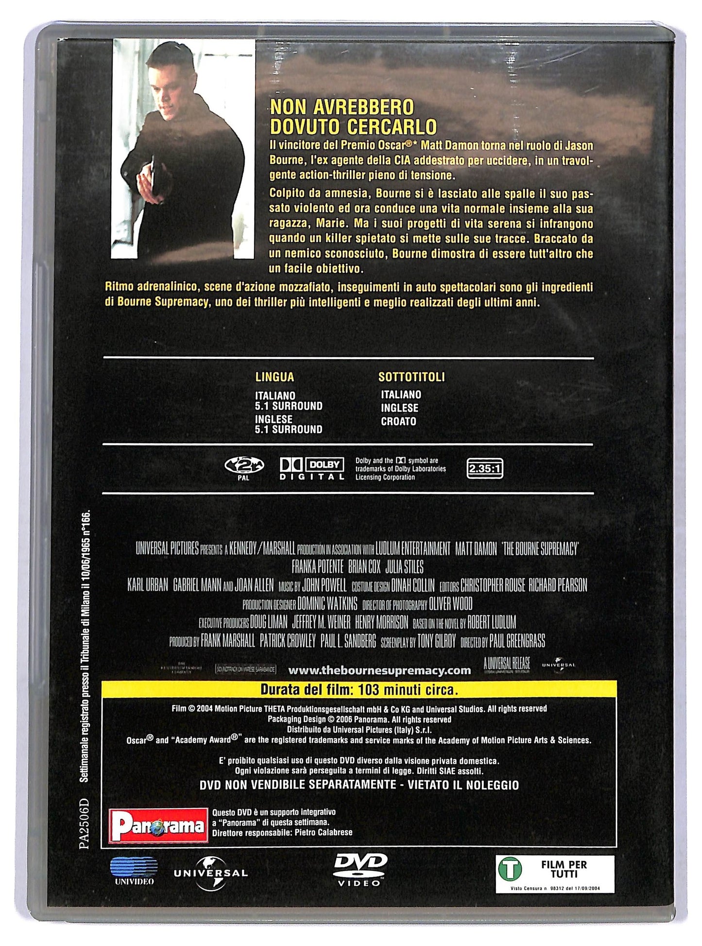 EBOND The Bourne Supremacy DVD Editoriale D754827