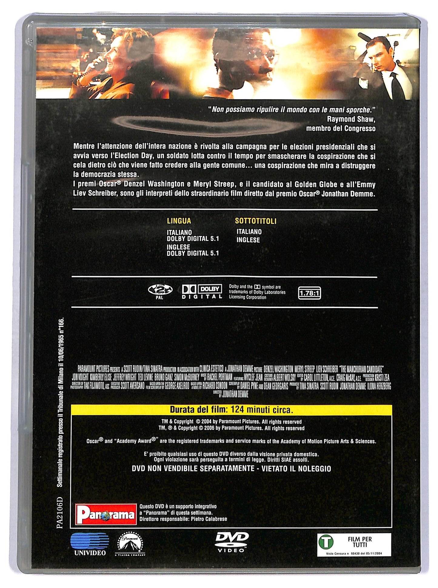 EBOND The Manchurian Candidate EDITORIALE DVD D754862