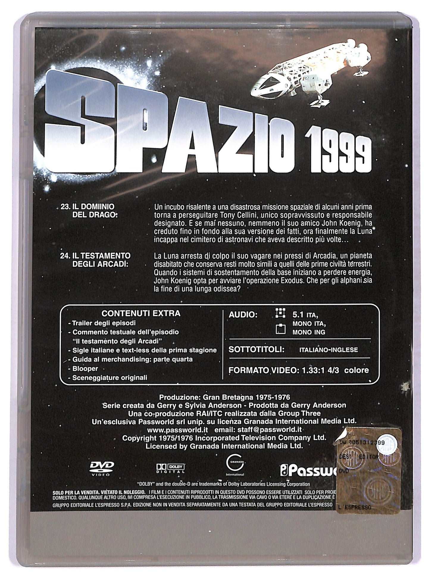 EBOND Spazio 1999 Vol. 12 Episodi 23 - 24 EDITORIALE DVD D754917