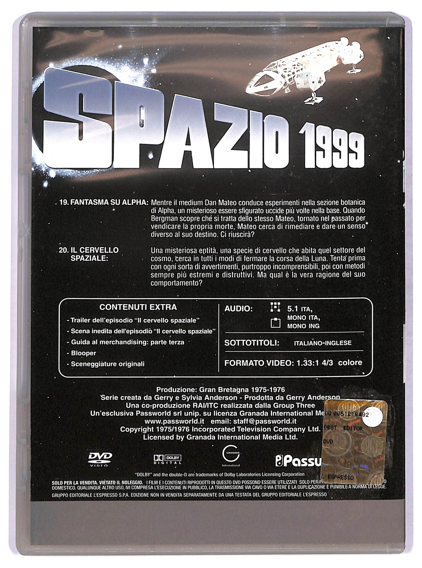 EBOND Spazio 1999 Volume 10 Episodi 19 - 20 EDITORIALE DVD D754919