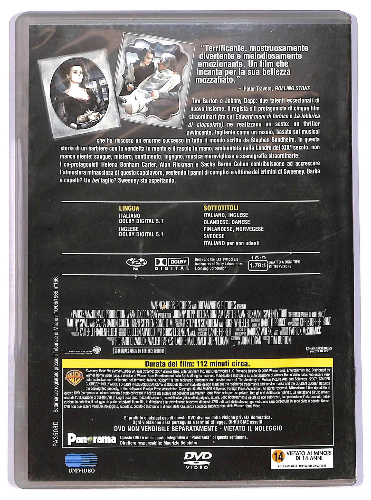EBOND Sweeney Todd - Il diabolico barbiere EDITORIALE DVD D755015