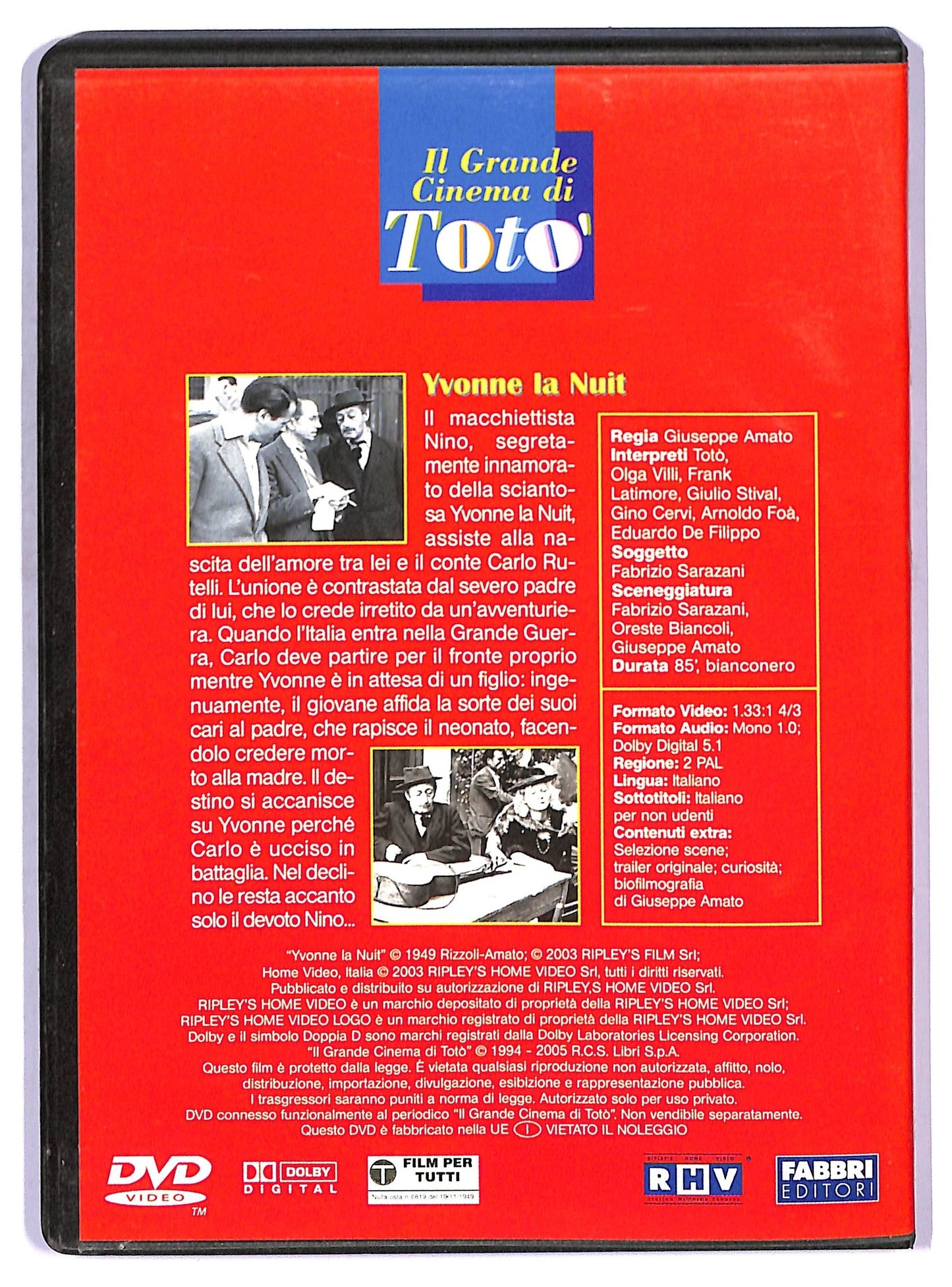 EBOND Yvonne la Nuit EDITORIALE DVD D755258