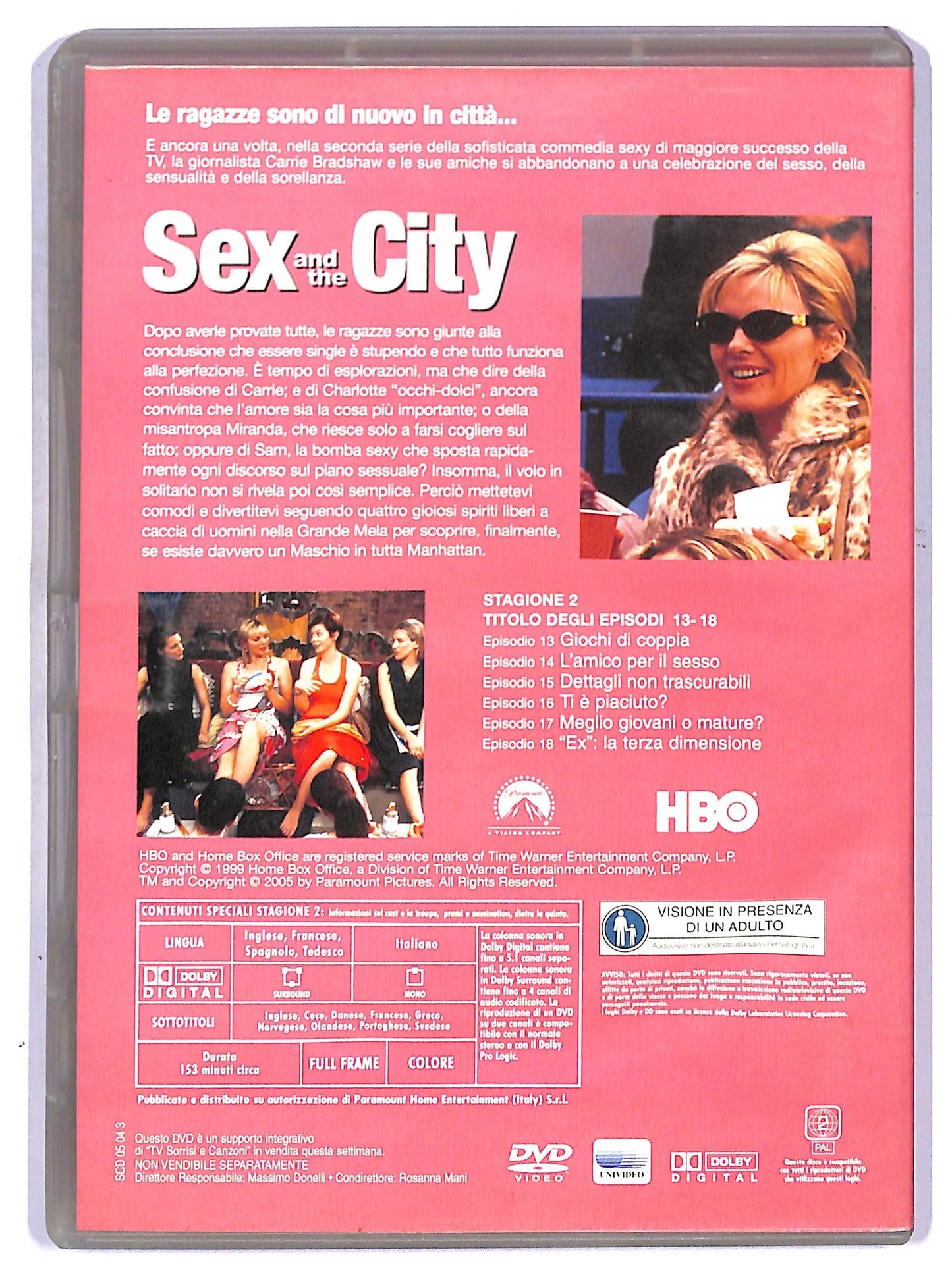 EBOND Sex and the city Stagione 2 Ep 13 - 18 EDITORIALE DVD D755351