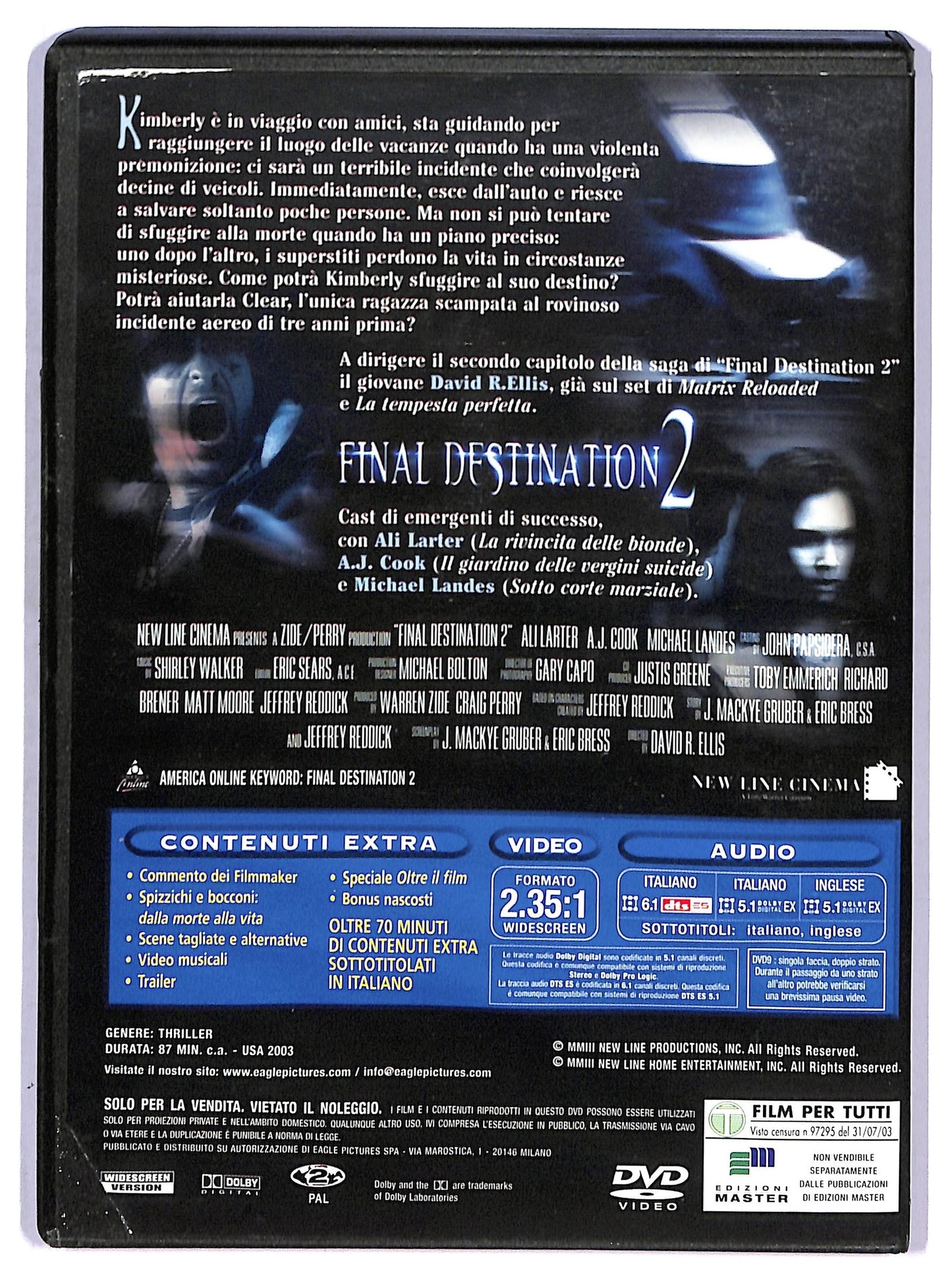 EBOND Final Destination 2 EDITORIALE DVD D756022